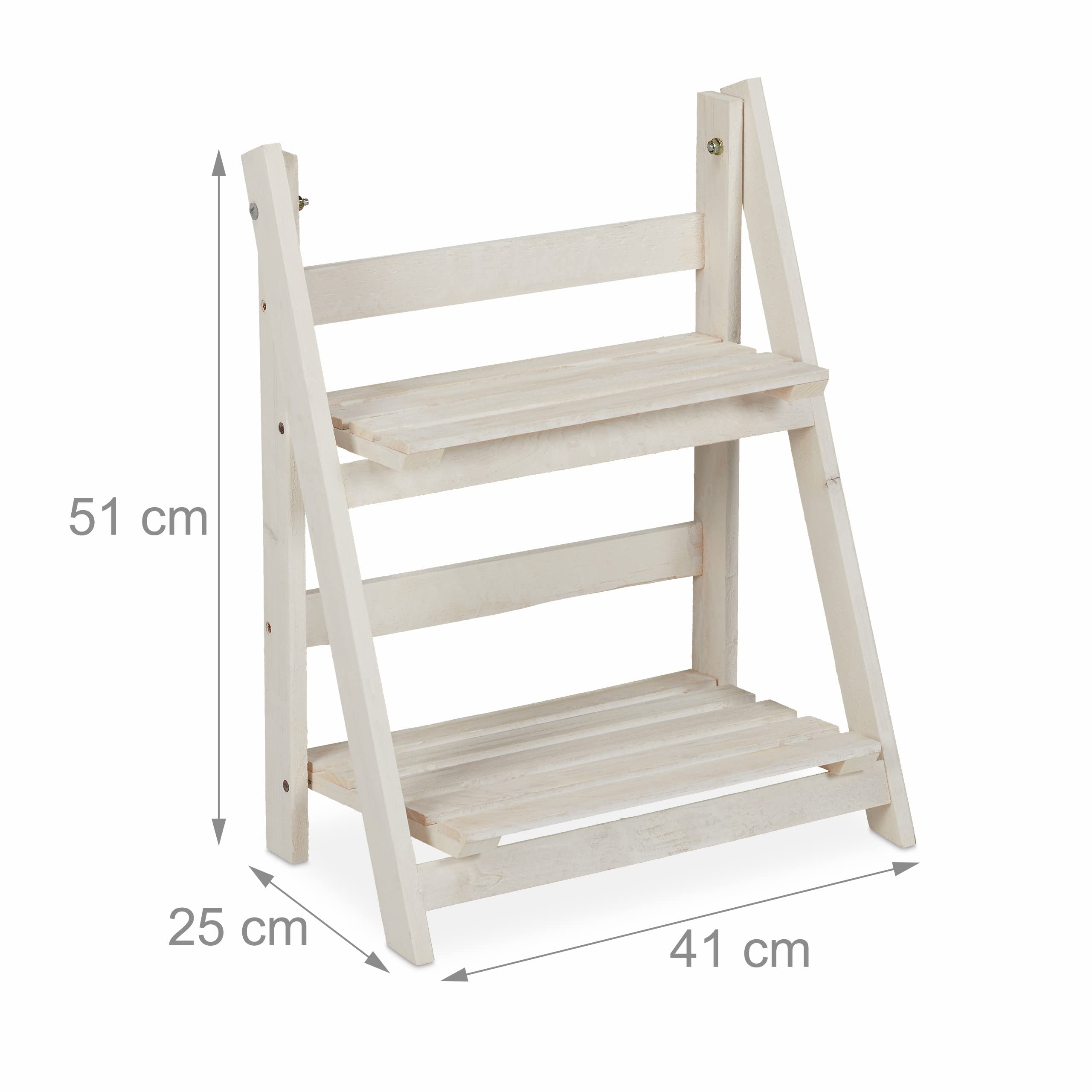 relaxdays-blumentreppe-2-stufen-wei-klappbar-51x41x25-cm-holz image 4