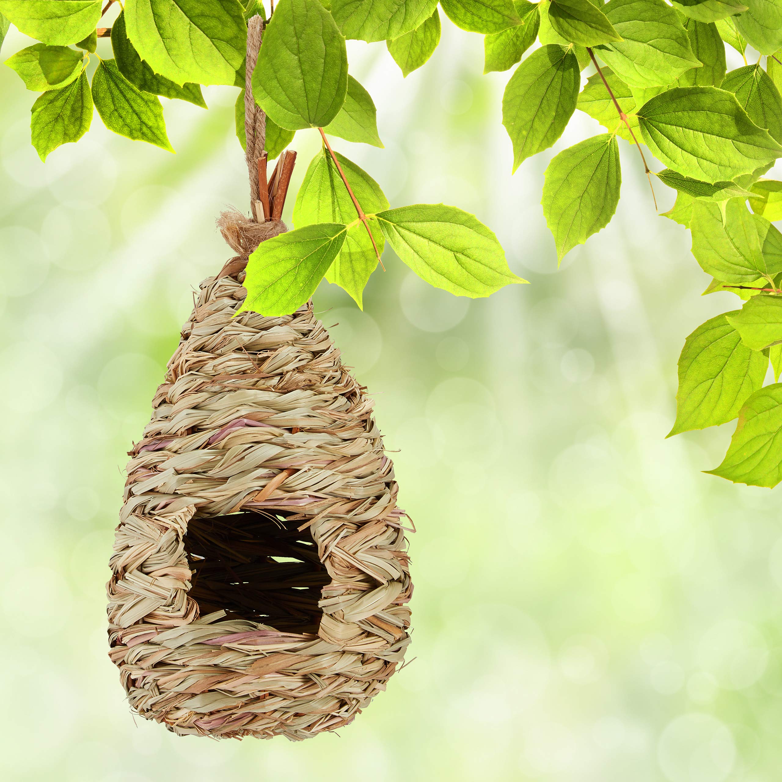relaxdays-vogelnest-deko-nistkasten-zum-aufh-ngen-aus-stroh image 2