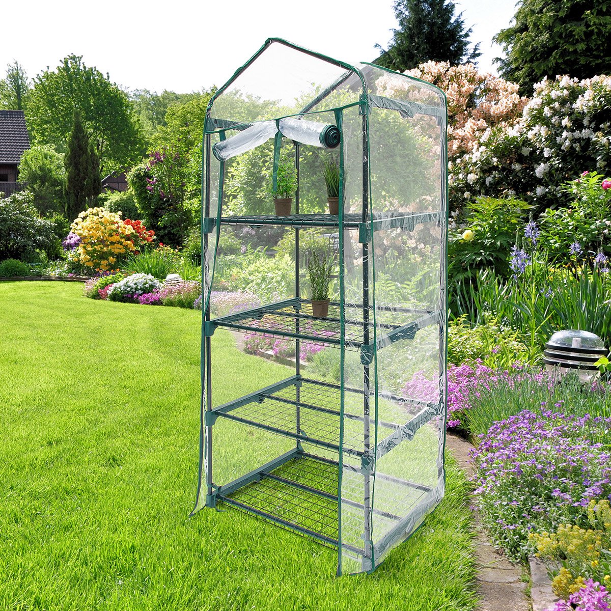 relaxdays-anzucht-gew-chshaus-mit-4-ablagen-156-x-70-x-50-cm-transparent image 2