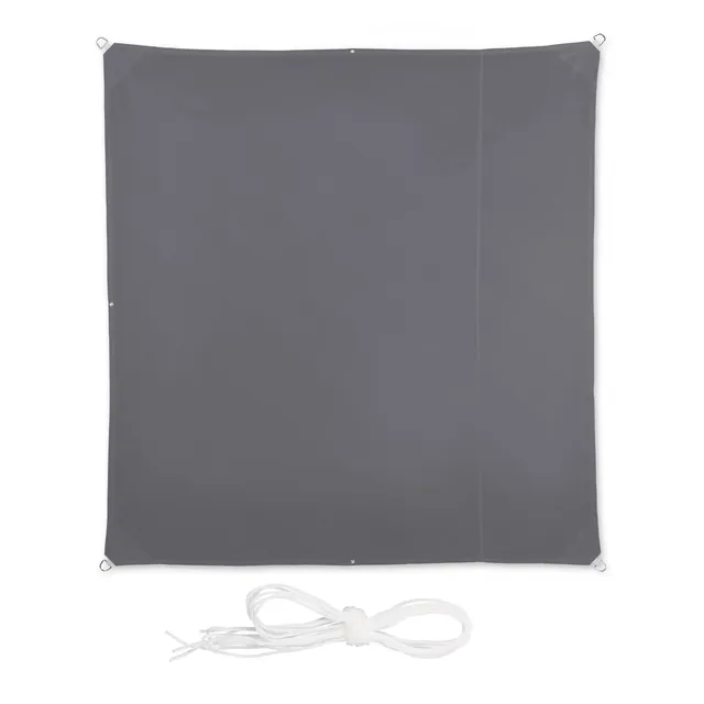 relaxdays-sonnensegel-quadratisch-2-x-2-m-wasserabweisend-grau image 1