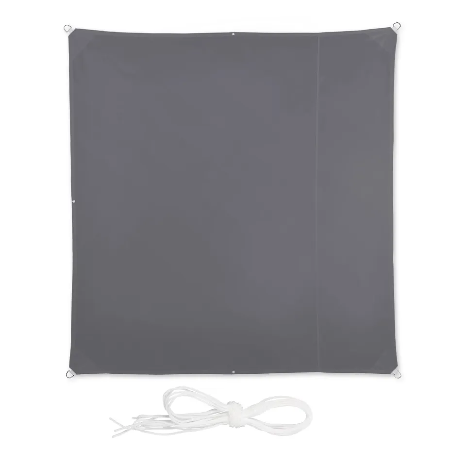 relaxdays-sonnensegel-quadratisch-2-x-2-m-wasserabweisend-grau image 1