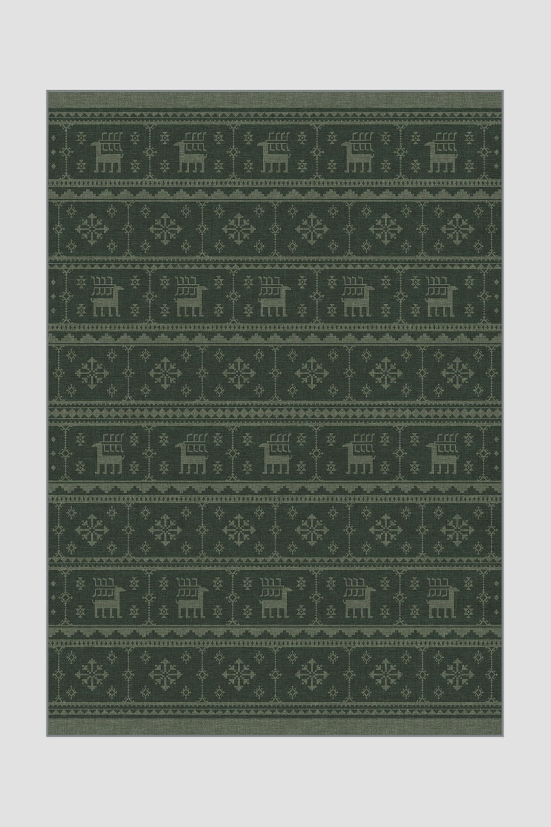 teppana-rentiere-tannengr-n-teppich-waschbar-gr-n-geometrisch image 1
