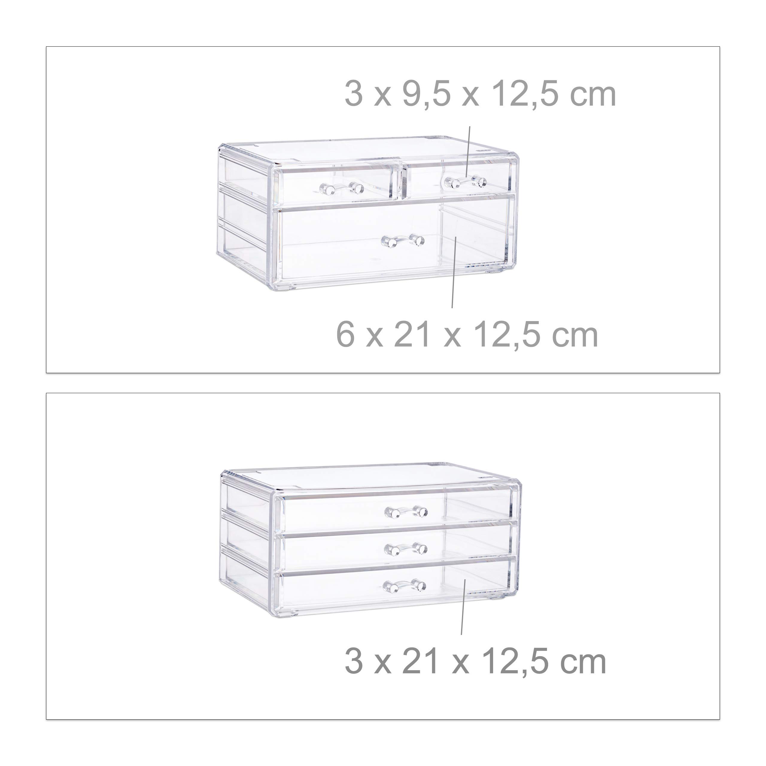 relaxdays-kosmetikorganizer-6-schubladen-transparent-29x23-5x14-cm image 6