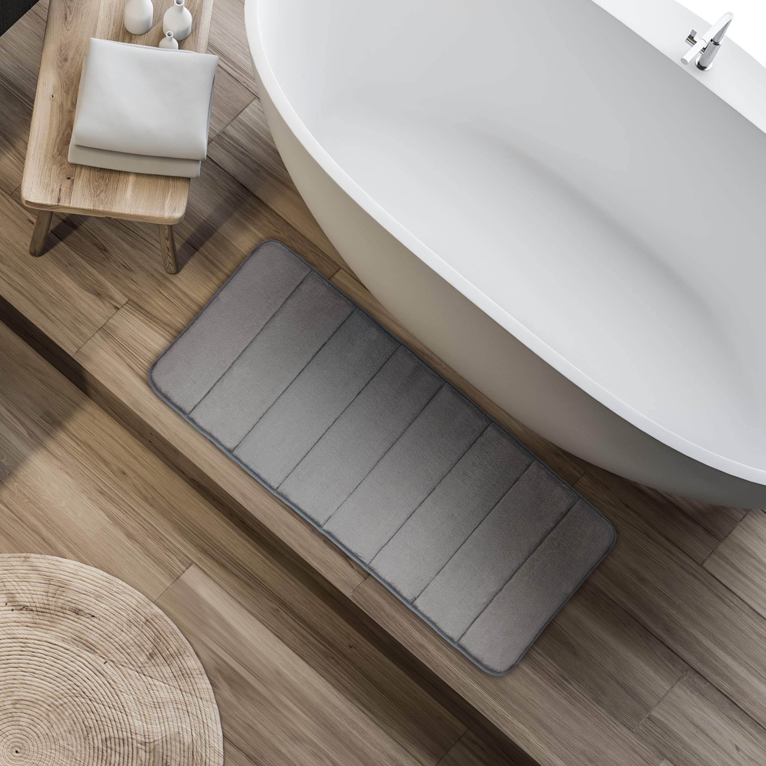 relaxdays-badematte-memoryschaum-rutschfest-49-x-114-cm-grau image 2