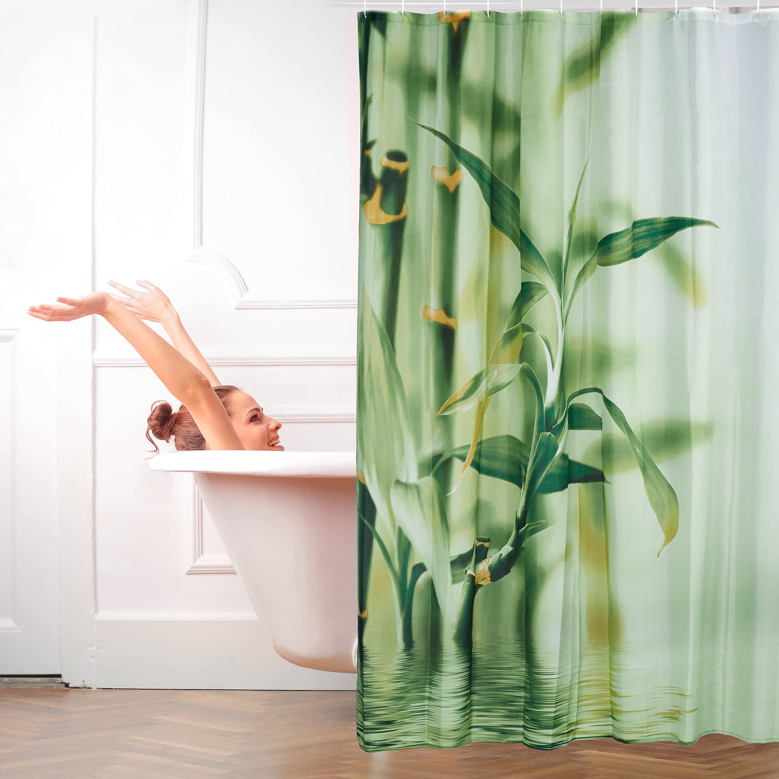 relaxdays-duschvorhang-bambus-design-200-x-180-cm-gr-n image 2