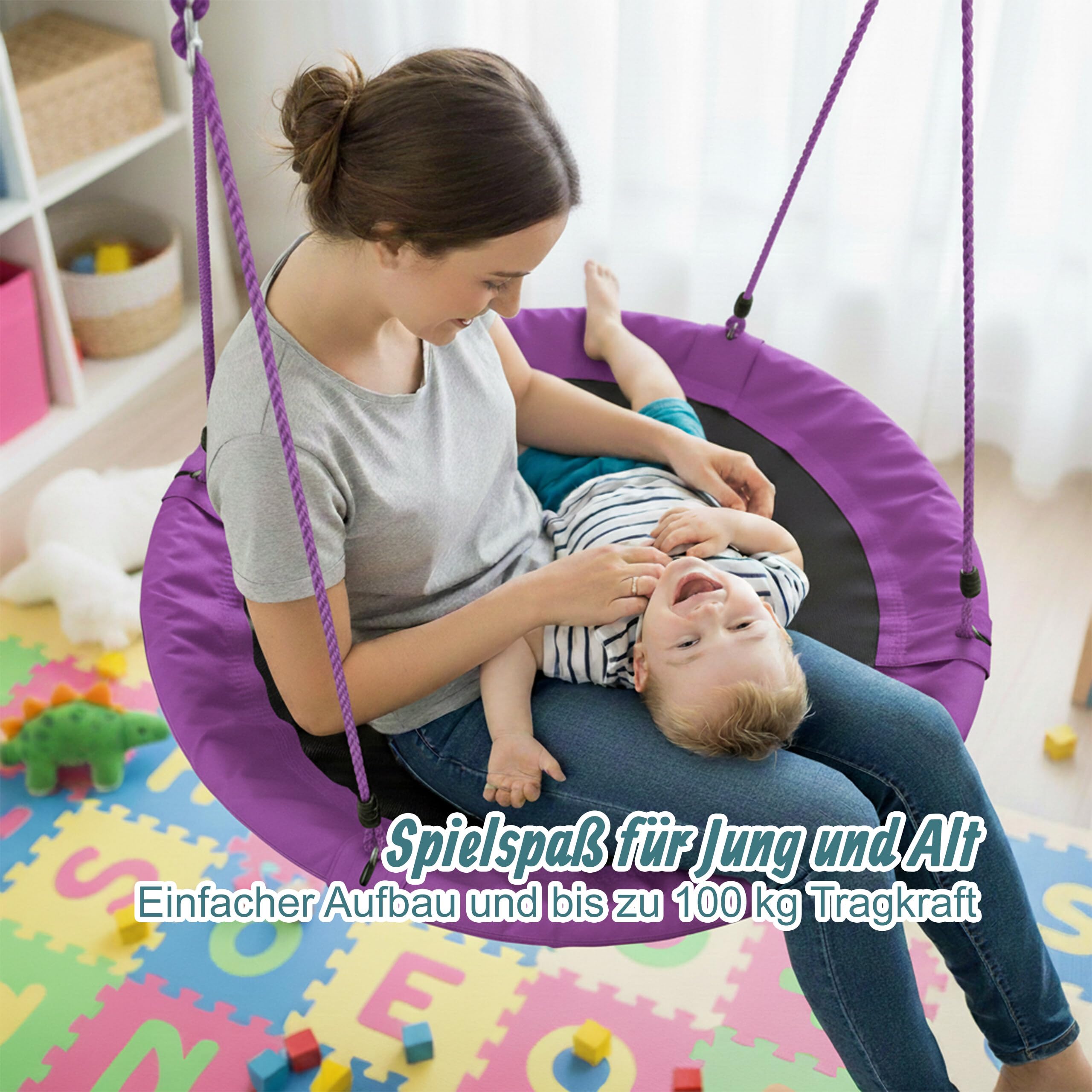 relaxdays-nestschaukel-rund-110-cm-violett image 3