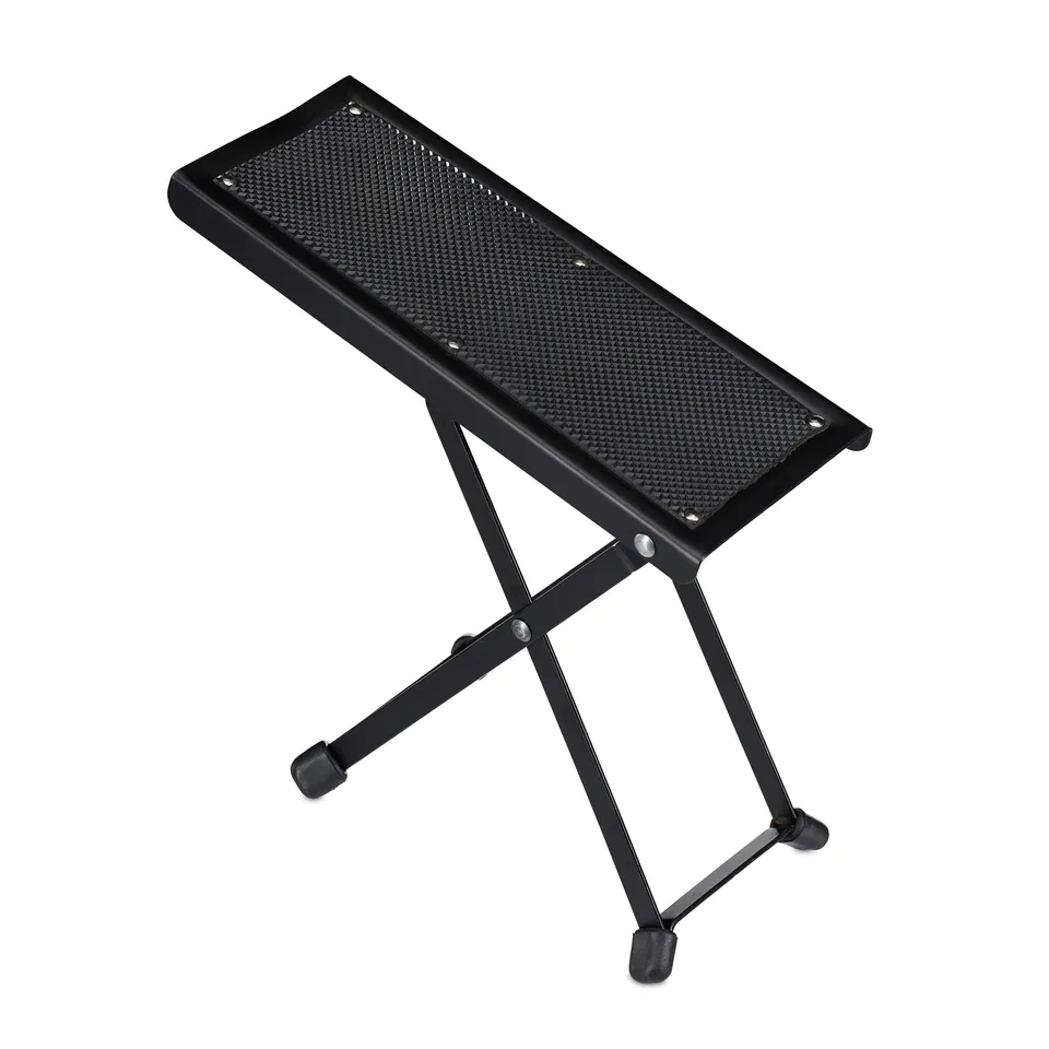 relaxdays-gitarren-fu-bank-faltbar-schwarz-4-h-hen image 1