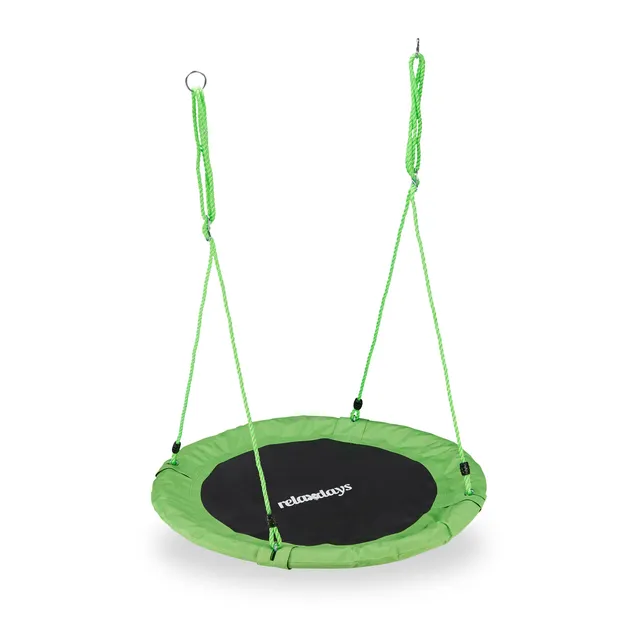 relaxdays-nestschaukel-rund-90-cm-gr-n-bis-100-kg image 1
