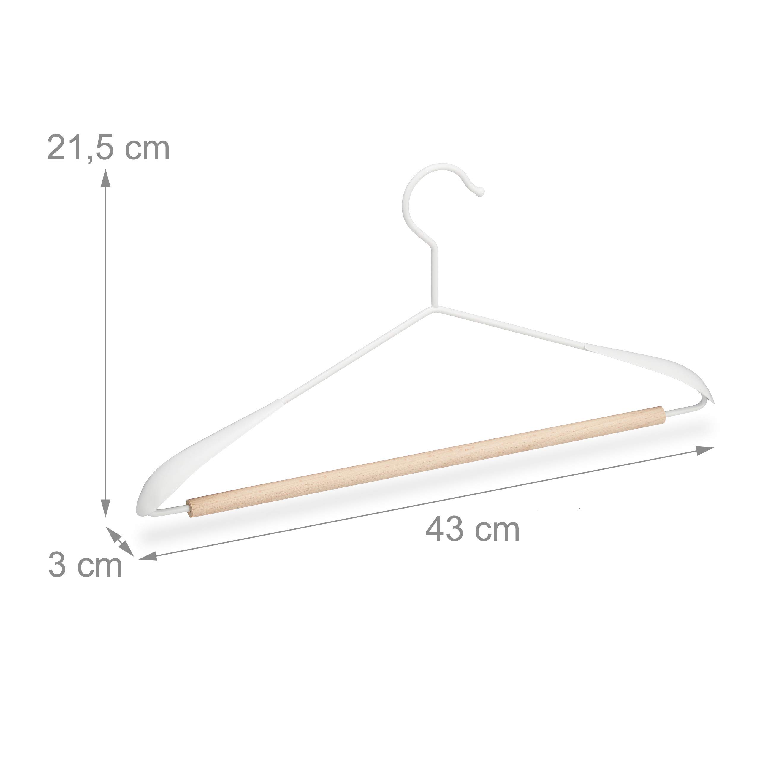 relaxdays-kleiderb-gel-10er-set-metall-holz-43cm-wei image 4