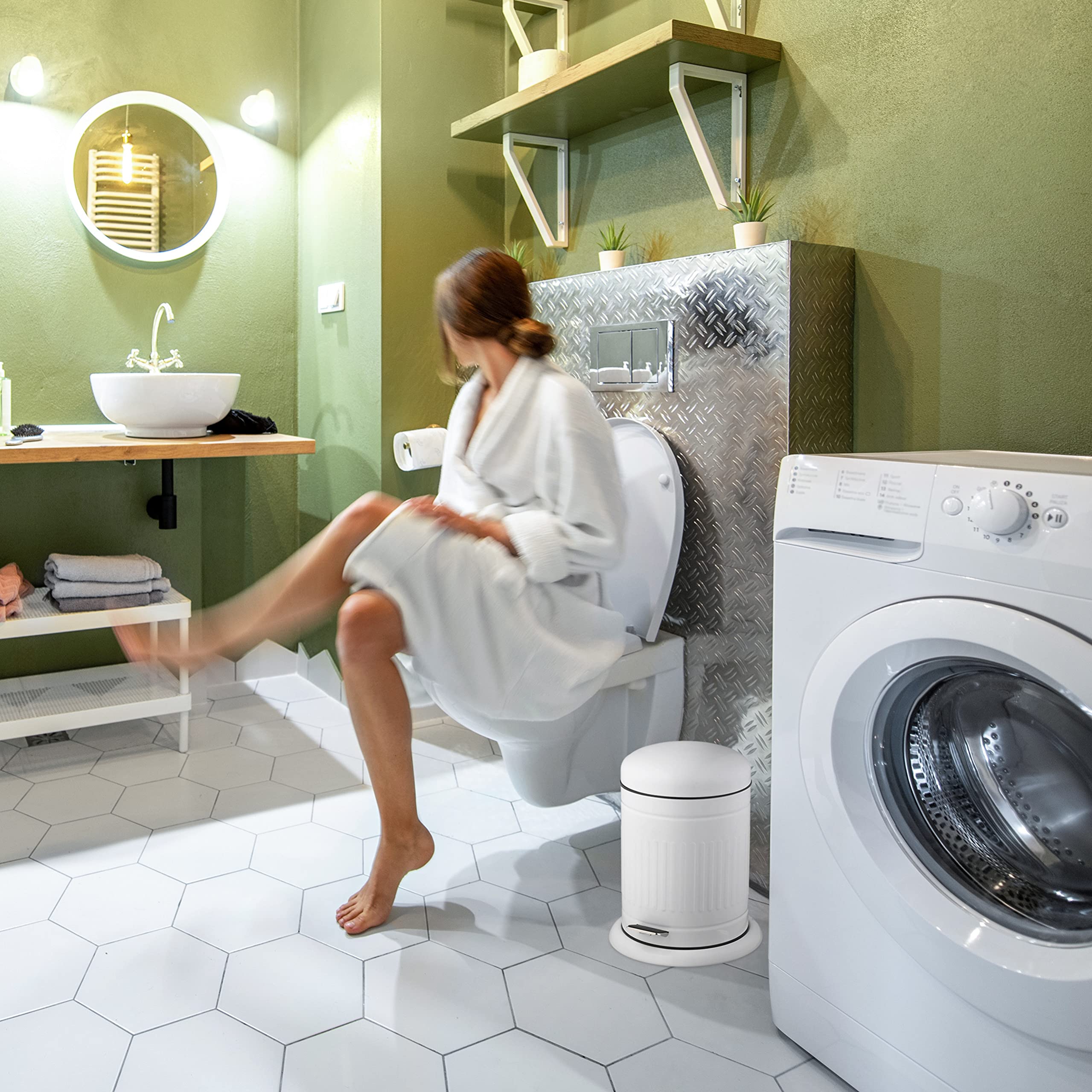 relaxdays-treteimer-5-liter-mit-absenkautomatik-in-wei image 3