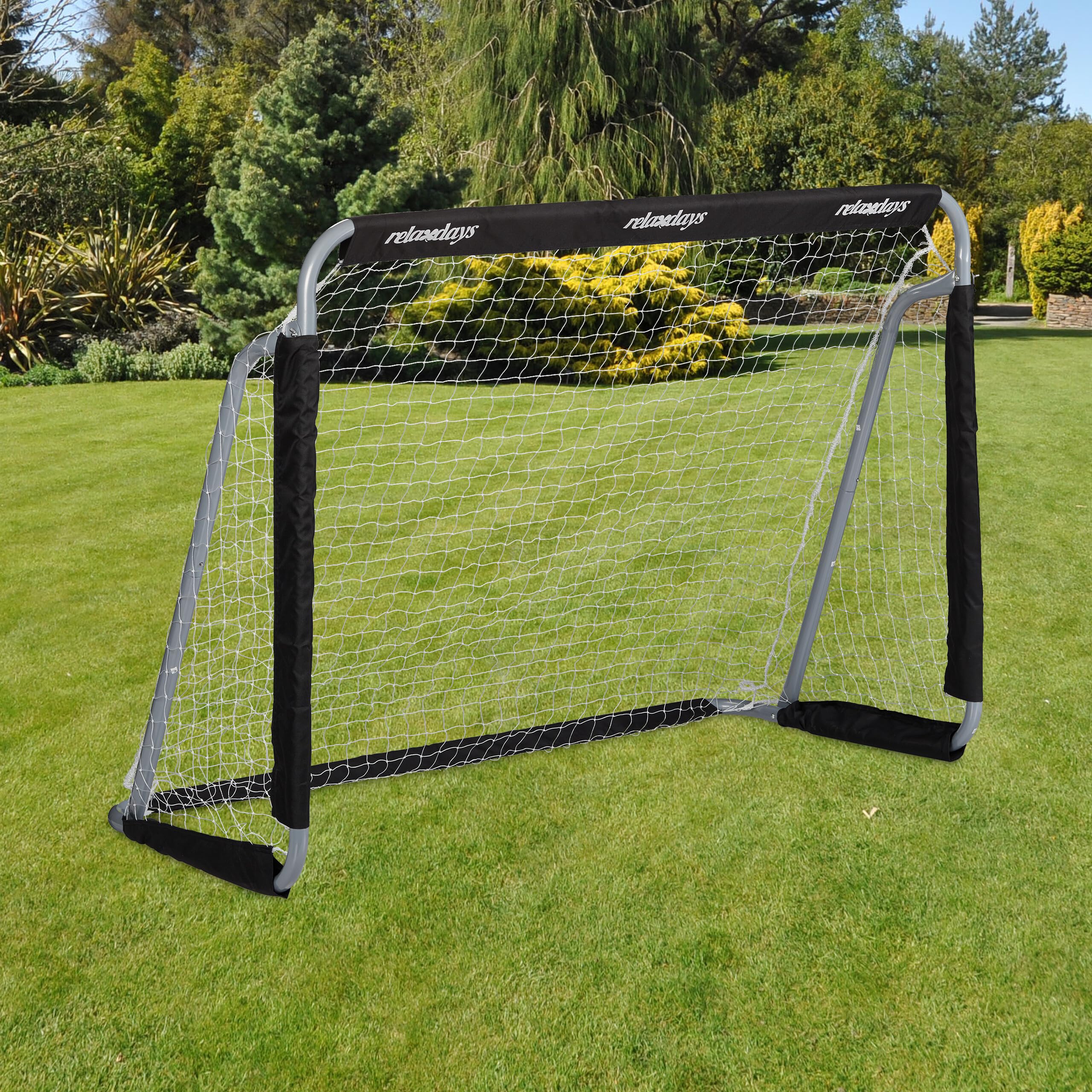 relaxdays-fu-balltor-profi-soccertor-110-x-150-x-75-cm-mit-netz-grau-schwarz image 1