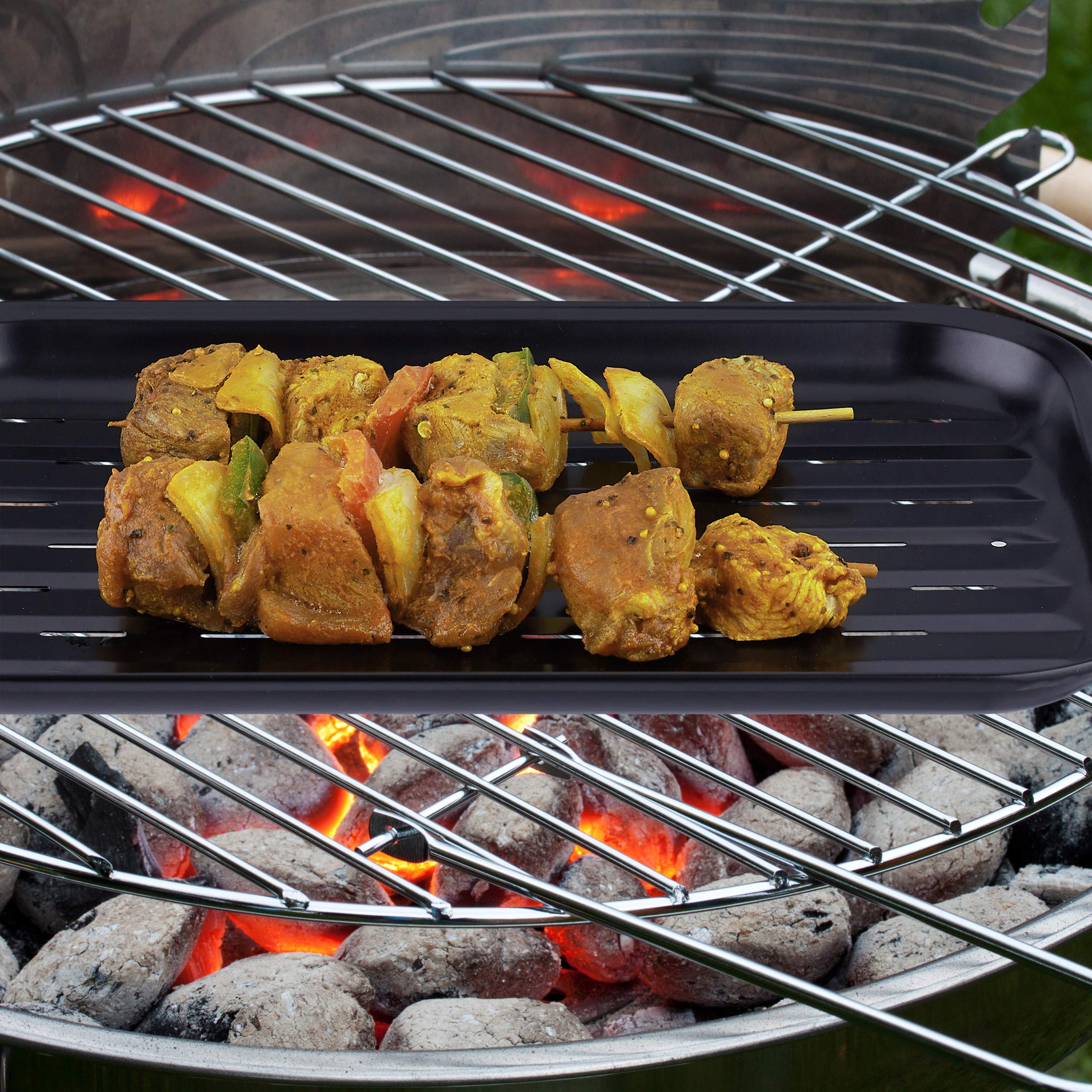 relaxdays-grillschale-wiederverwendbar-carbonstahl-schwarz-bbq-antihaft image 2