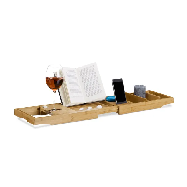 relaxdays-badewannenablage-bambus-ausziehbar-75-110-cm-natur image 1