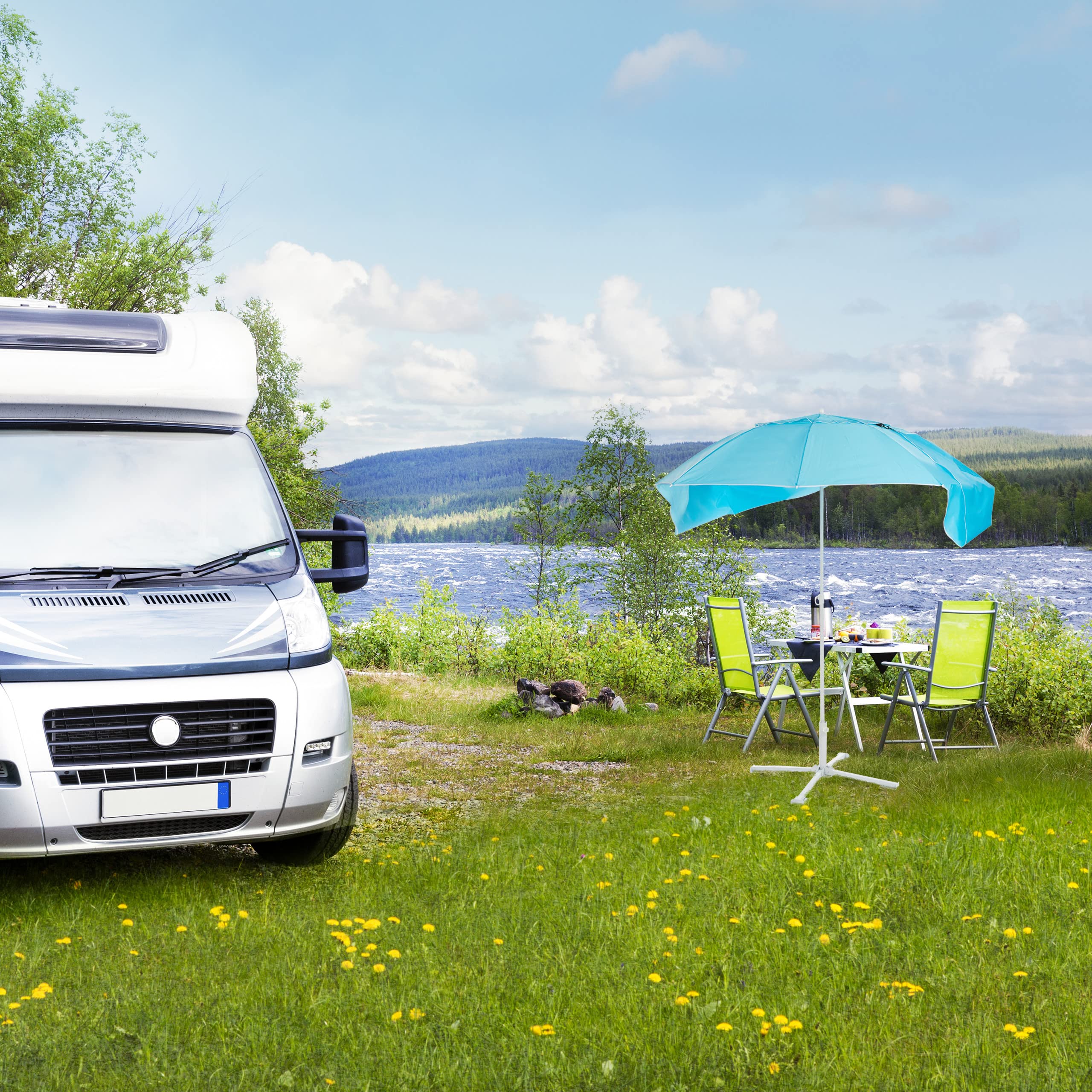 relaxdays-2-in-1-sonnenschirm-strandmuschel-blau-210x180-cm image 3