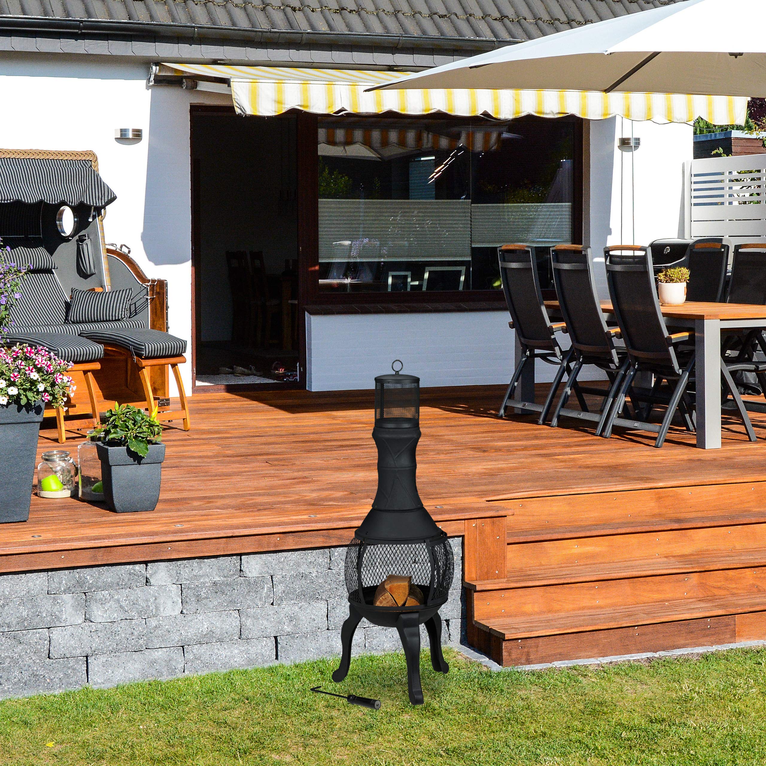 relaxdays-terrassenofen-gartenkamin-gusseisen-113x38-cm-schwarz image 2