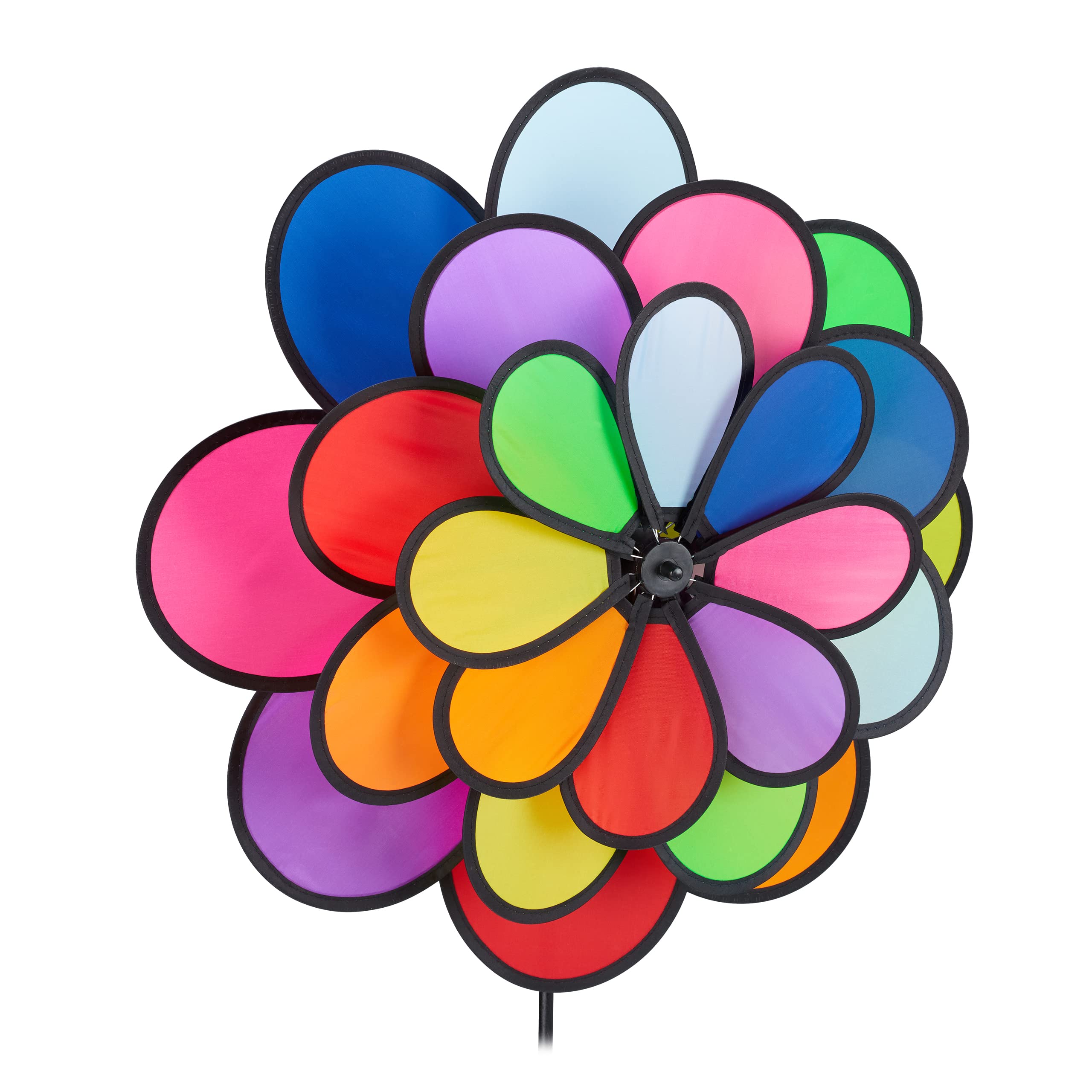 relaxdays-windrad-blume-xxl-118-cm-bunt-regenbogen-blumenstecker image 1
