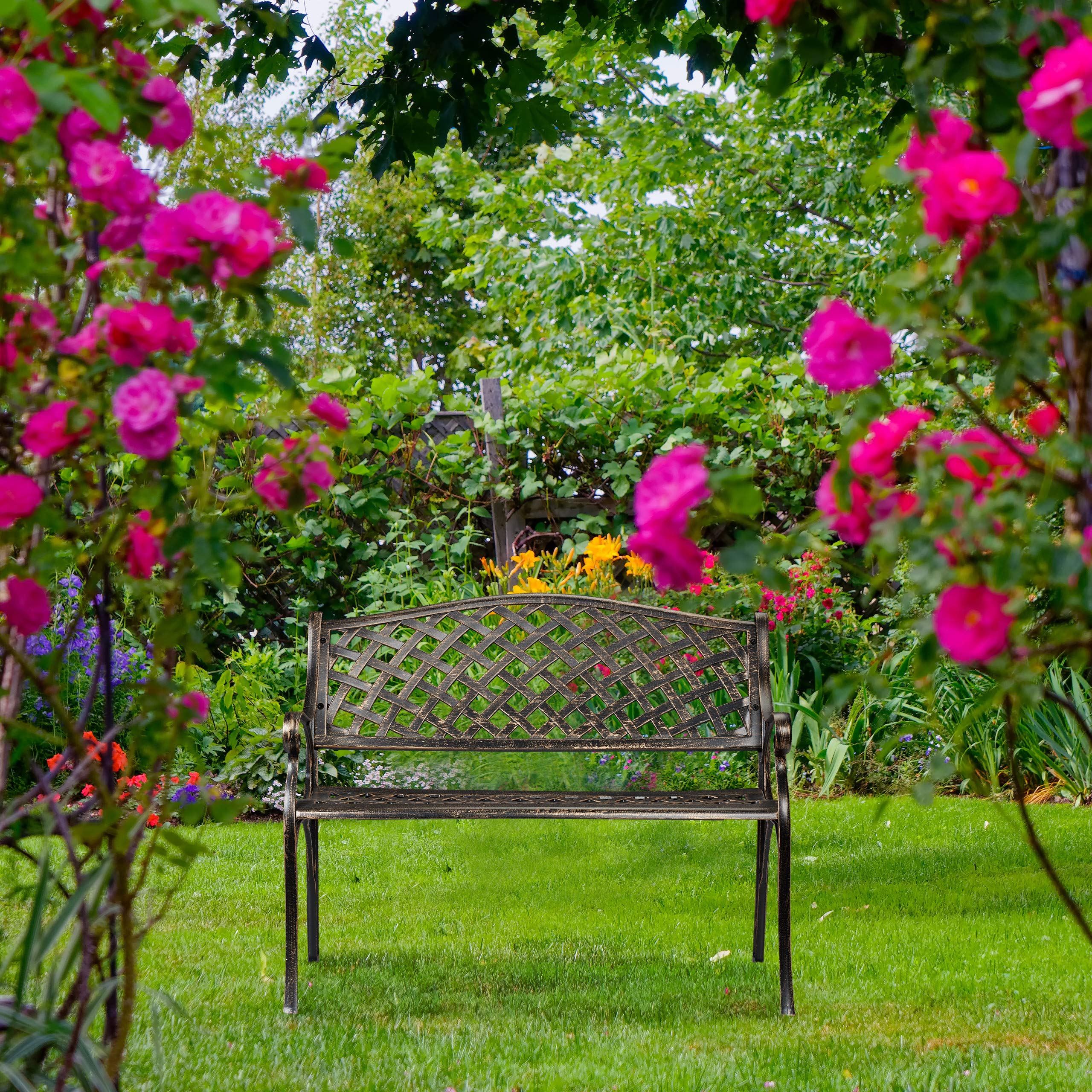 relaxdays-gartenbank-2-sitzer-aluminium-82x102x60-cm-schwarz-bronze-antik image 2