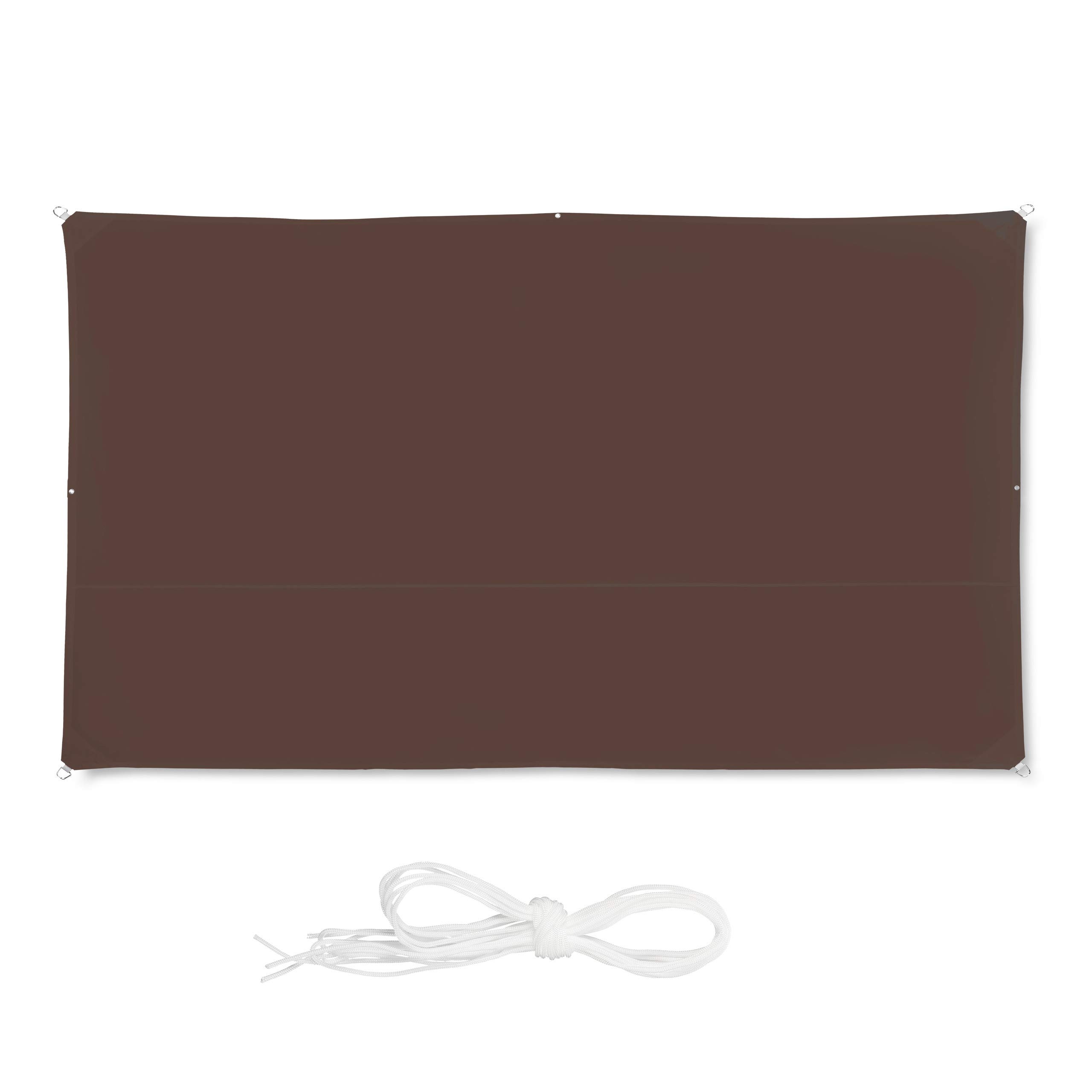 relaxdays-sonnensegel-rechteckig-2x4-m-polyester-braun-wasserabweisend image 1