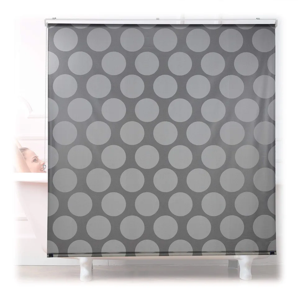 relaxdays-duschrollo-160x240-cm-seilzugrollo-grau-punkte image 1
