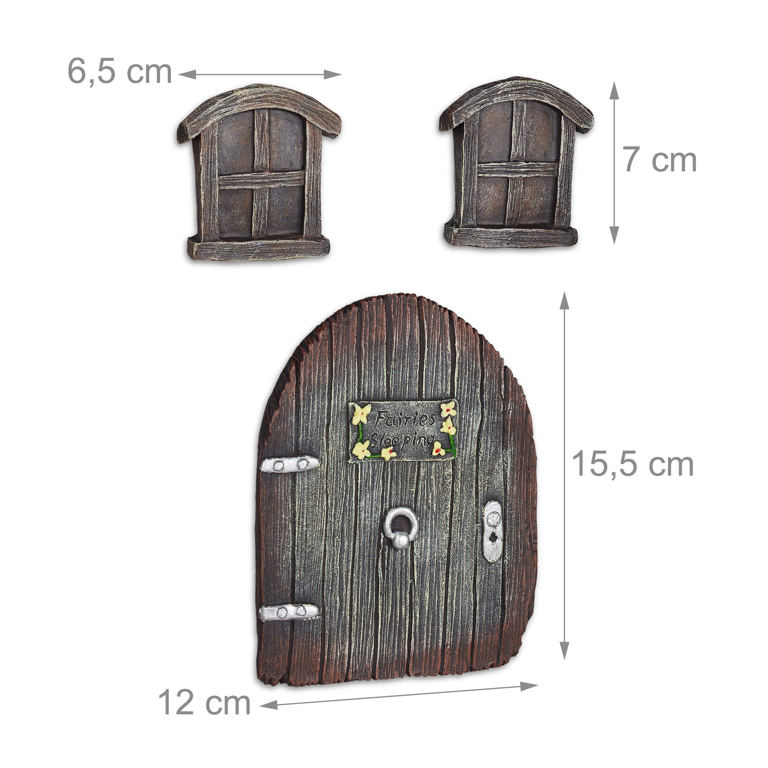 relaxdays-feent-r-garten-3-teilig-fairy-door-braun-wetterfest image 4