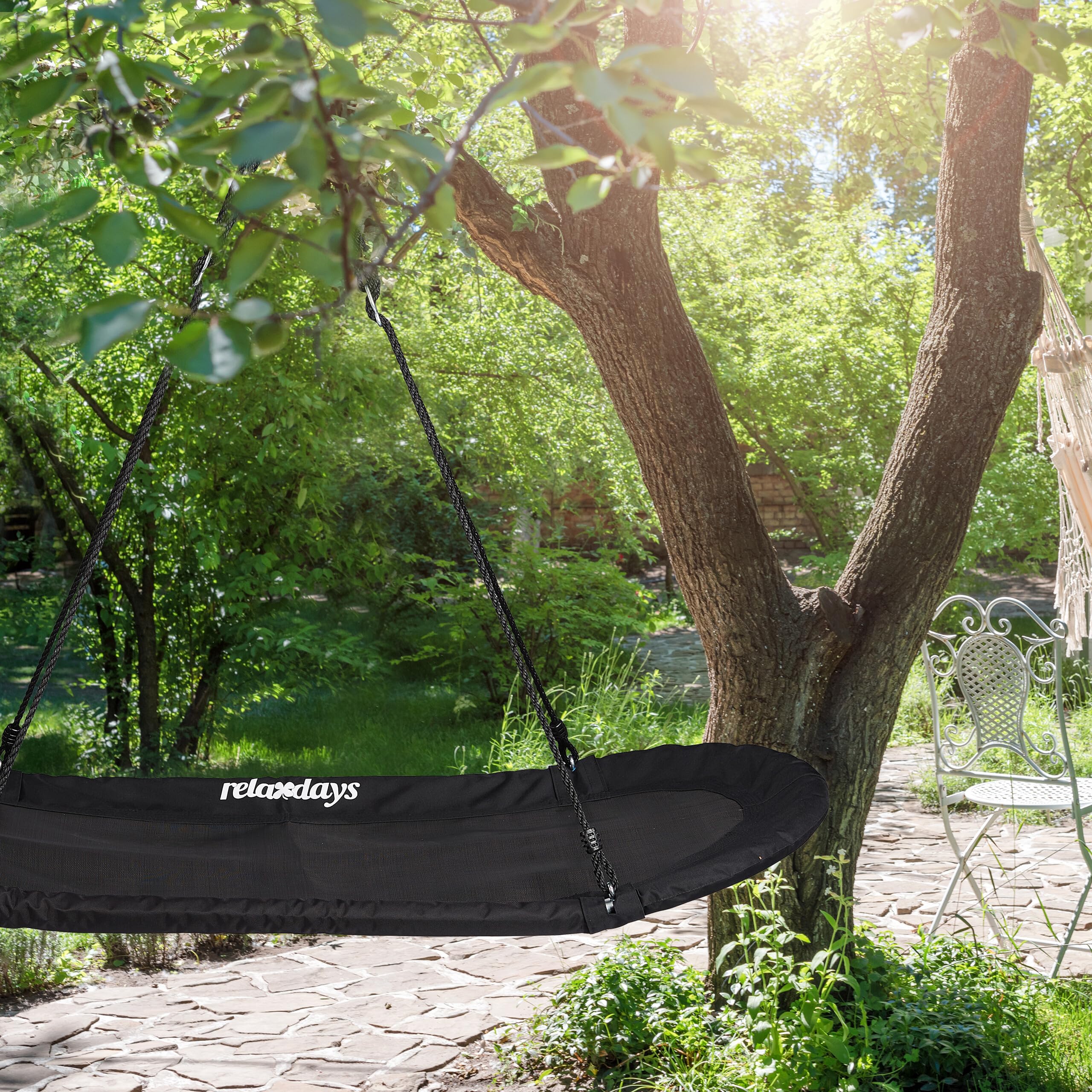 relaxdays-nestschaukel-xxl-oval-141-5-x-43-5-cm-schwarz-bis-100-kg image 3