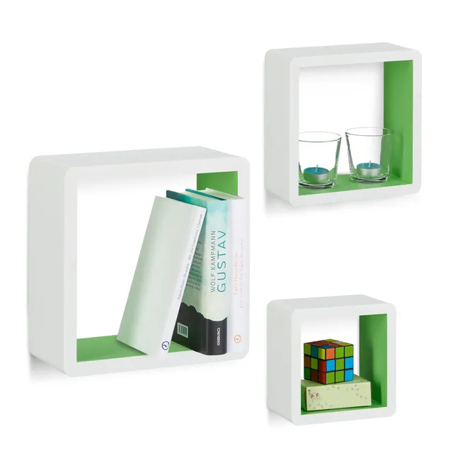 relaxdays-wandregal-cube-3er-set-wei-gr-n-mdf-wandboards image 1