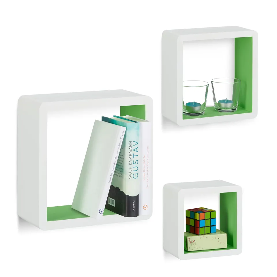 relaxdays-wandregal-cube-3er-set-wei-gr-n-mdf-wandboards image 1