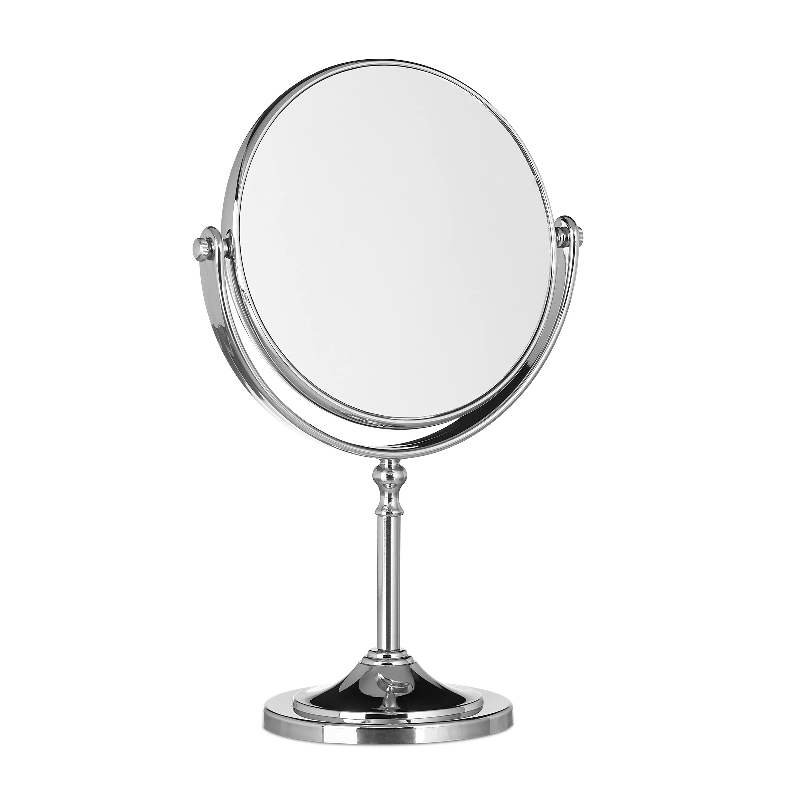 relaxdays-kosmetikspiegel-rund-zweiseitig-28-x-18-x-10-cm-silber image 1