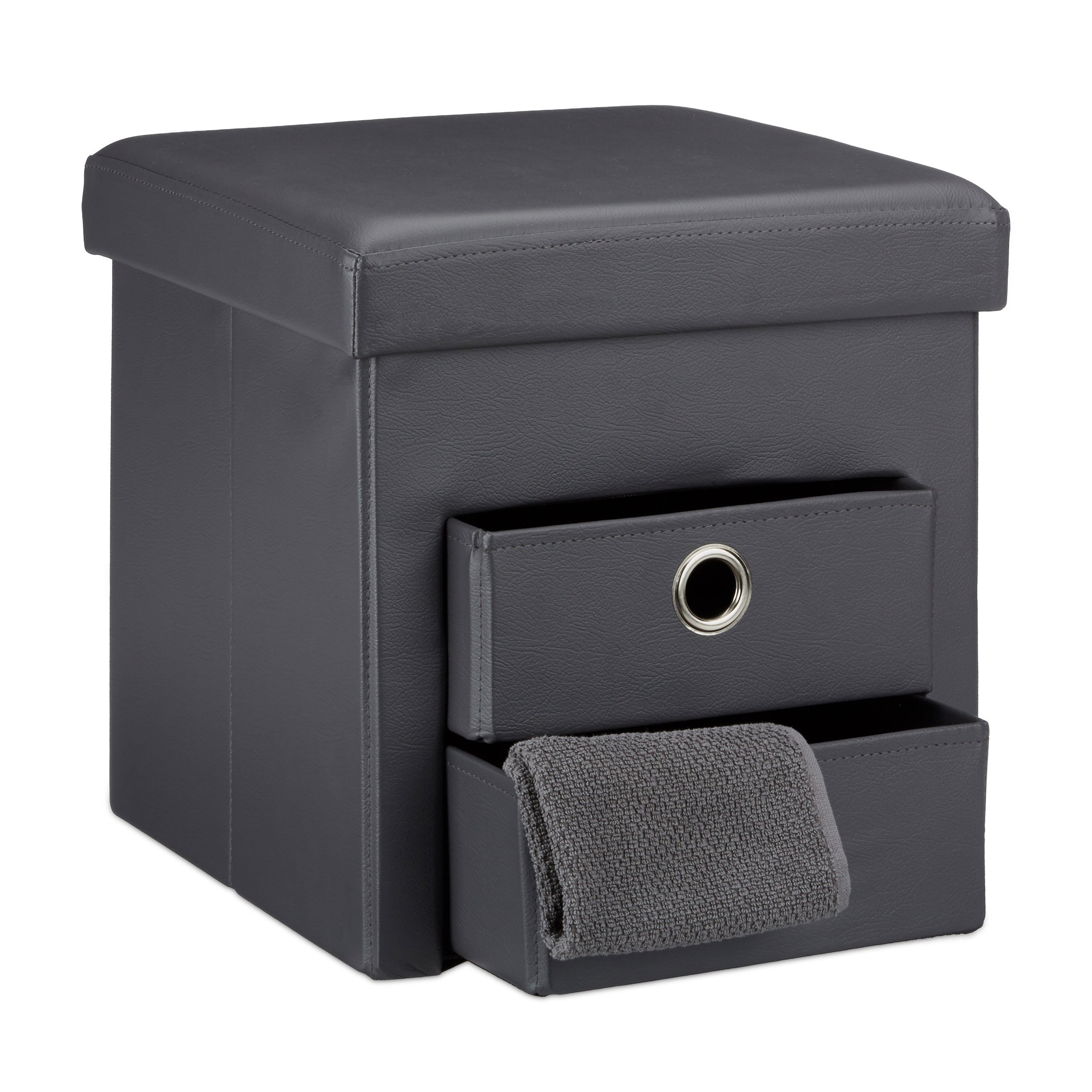 relaxdays-sitzhocker-faltbar-kunstleder-grau-38-x-38-x-38-cm-300-kg image 1