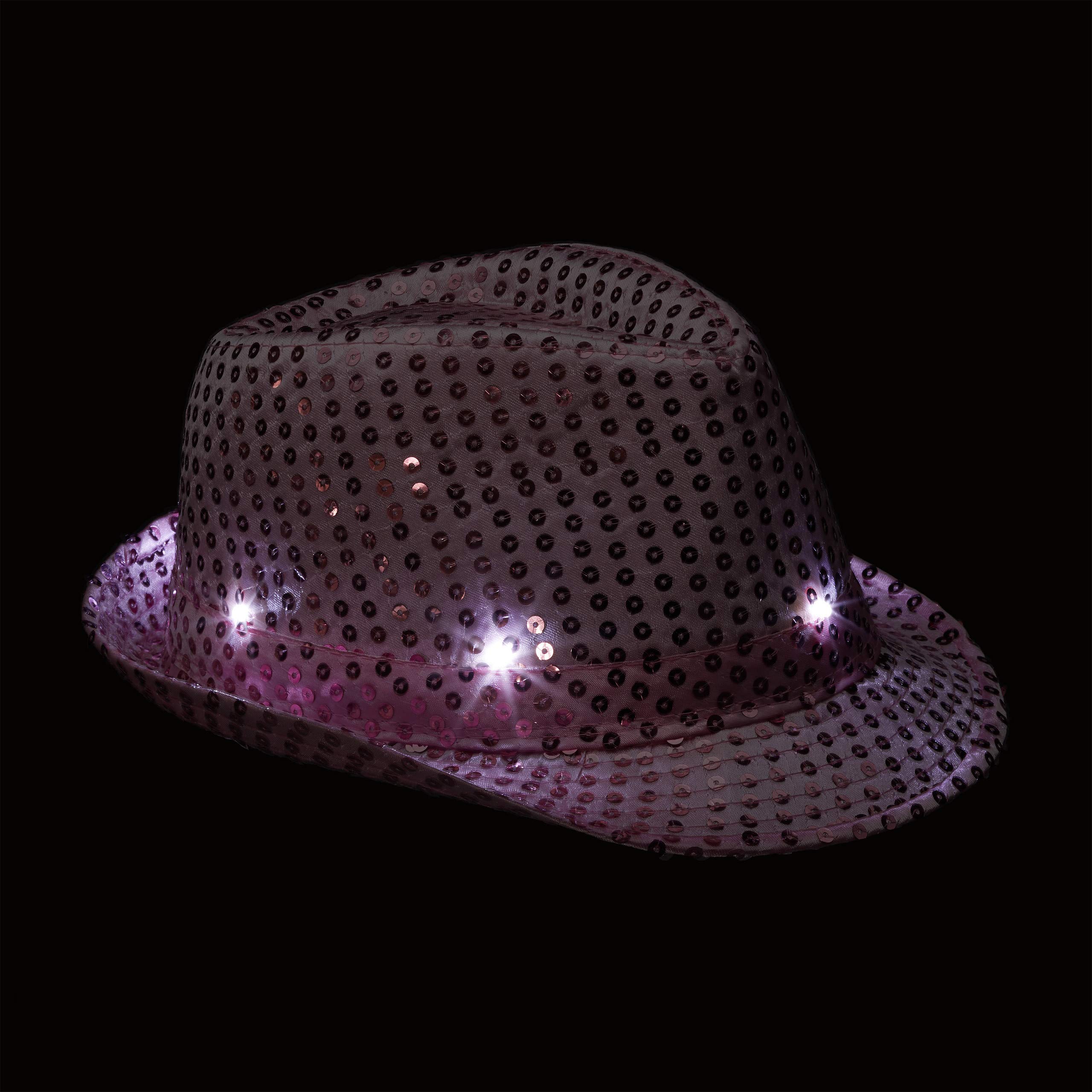relaxdays-10023897-52-pailletten-hut-mit-led-partyhut-pink image 6