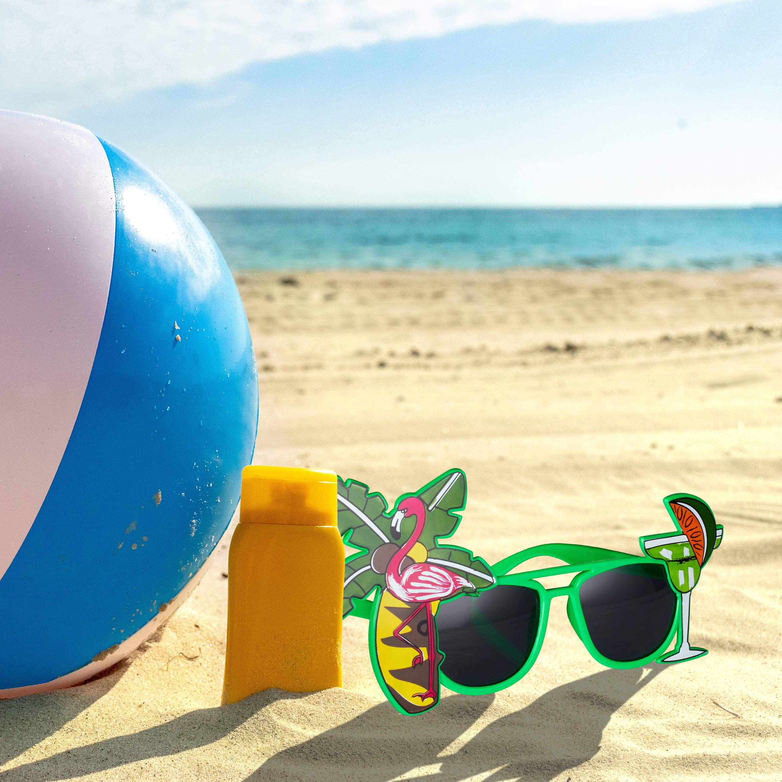 relaxdays-partybrille-hawaii-gr-n-palme-cocktail-flamingo image 3