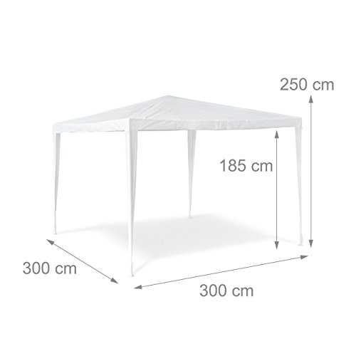 relaxdays-pavillon-zelt-3x3-m-pe-dach-stahlgestell-wei image 7