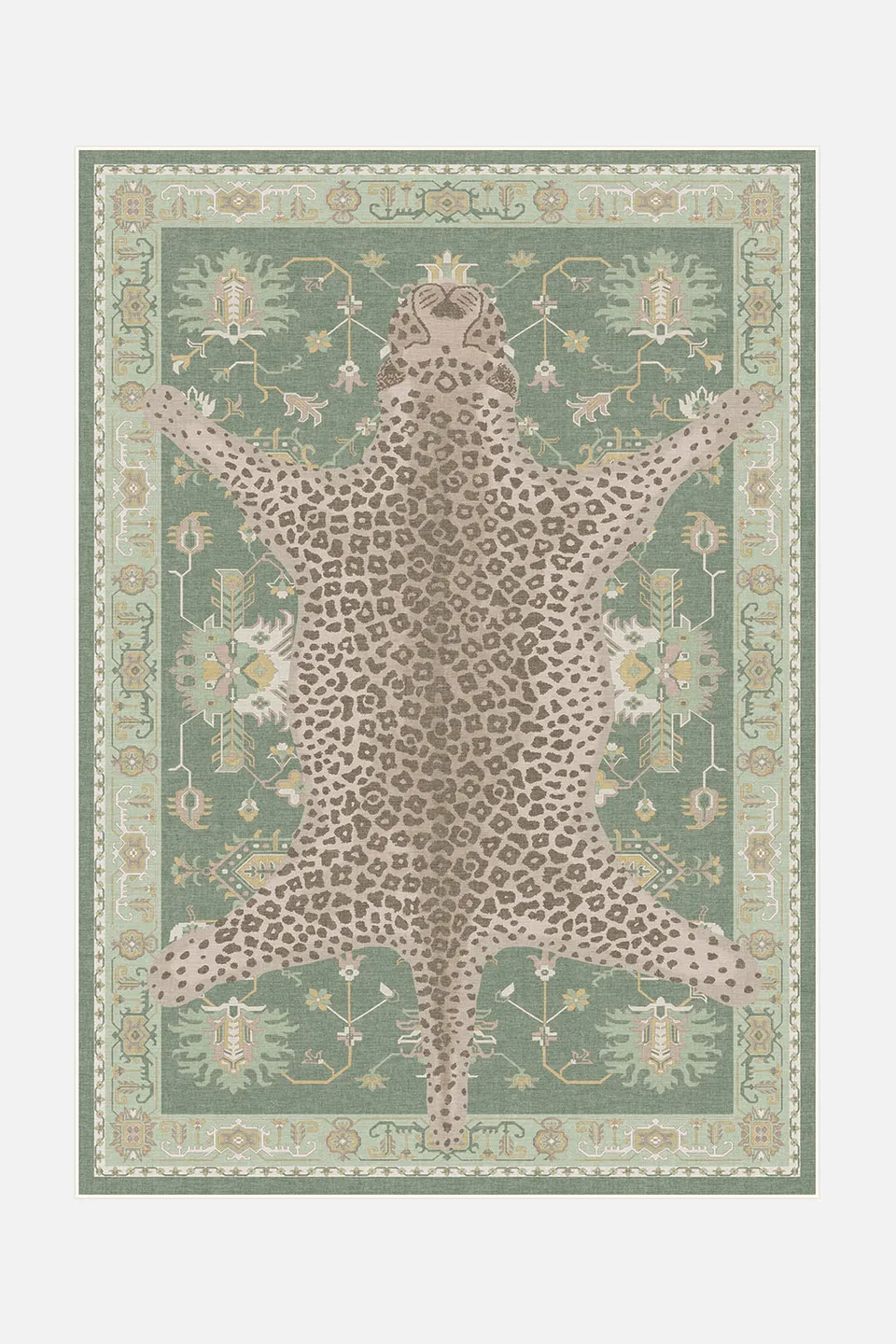 teppana-leopard-gr-n-teppich-waschbar-mehrfarbig image 1