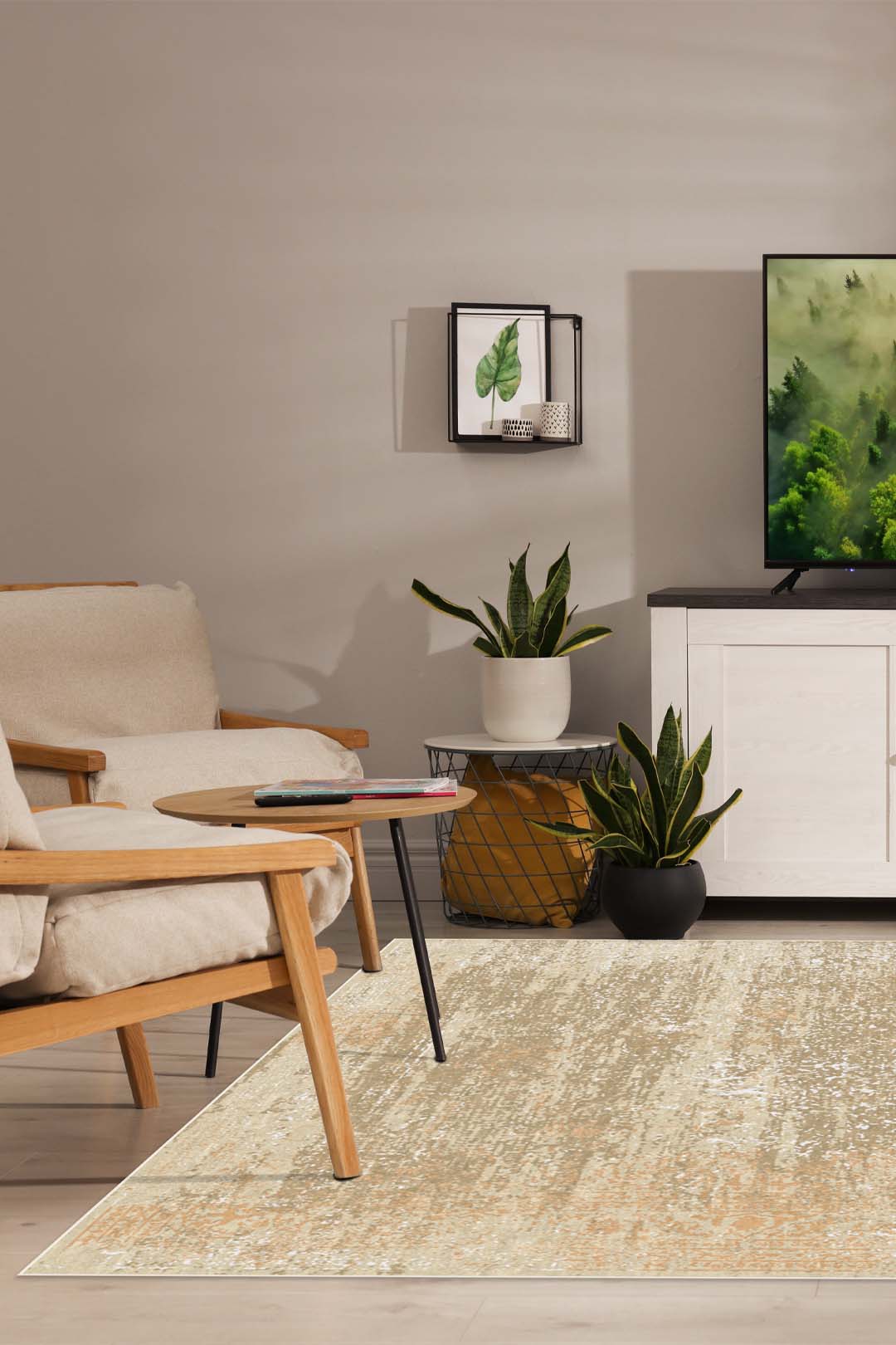 teppana-gilan-sand-teppich-waschbarer-boho-teppich-in-beige-natur-creme image 4
