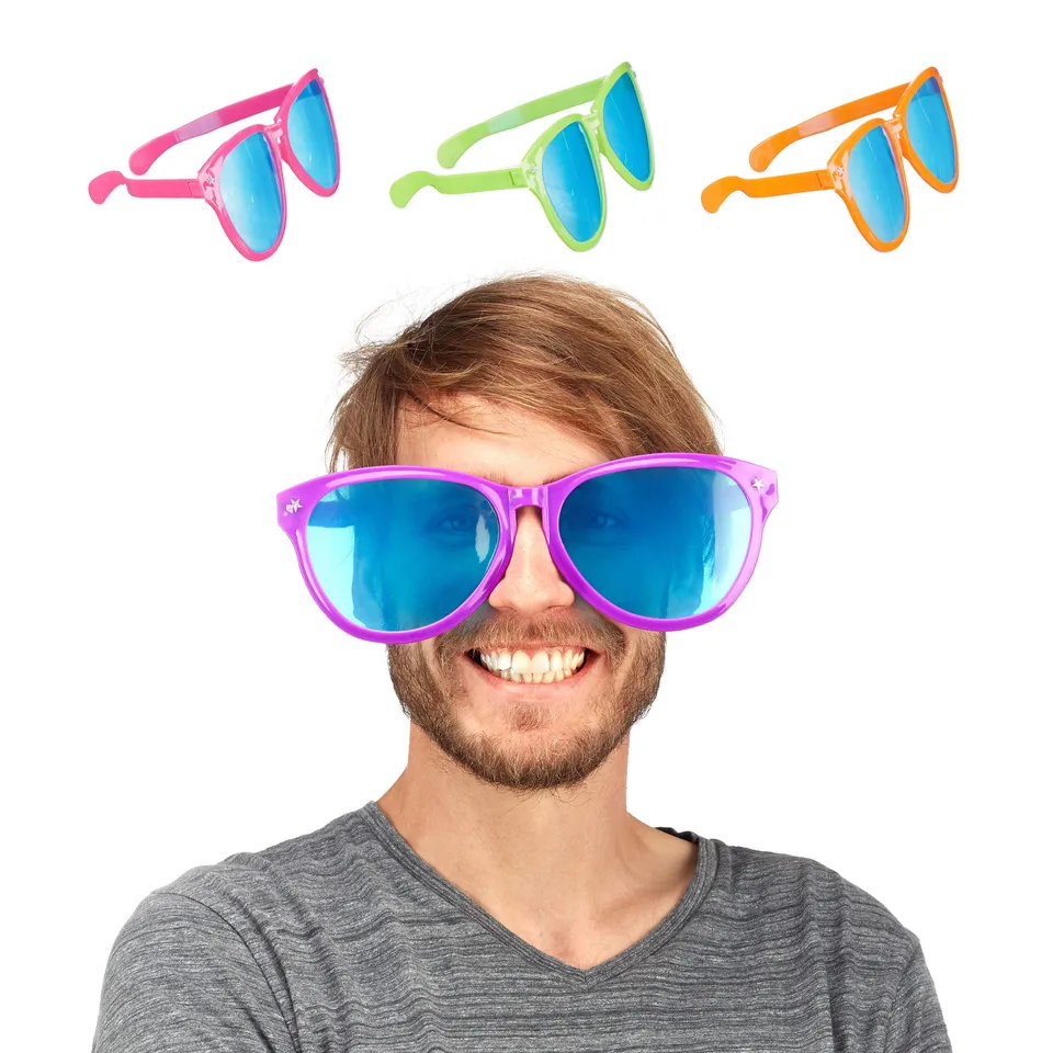 relaxdays-partybrille-12er-set-xxl-blaue-gl-ser-verschiedene-farben image 1
