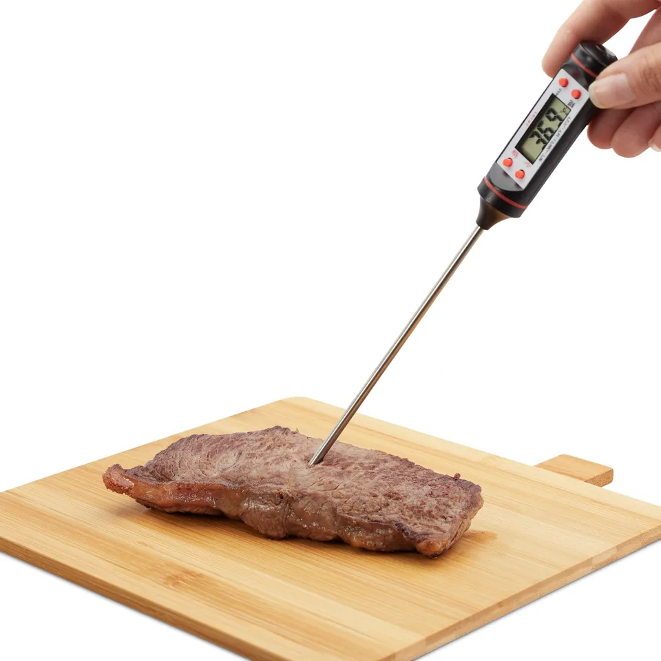 relaxdays-k-chenthermometer-digital-mit-edelstahl-f-hler-silber-schwarz image 1