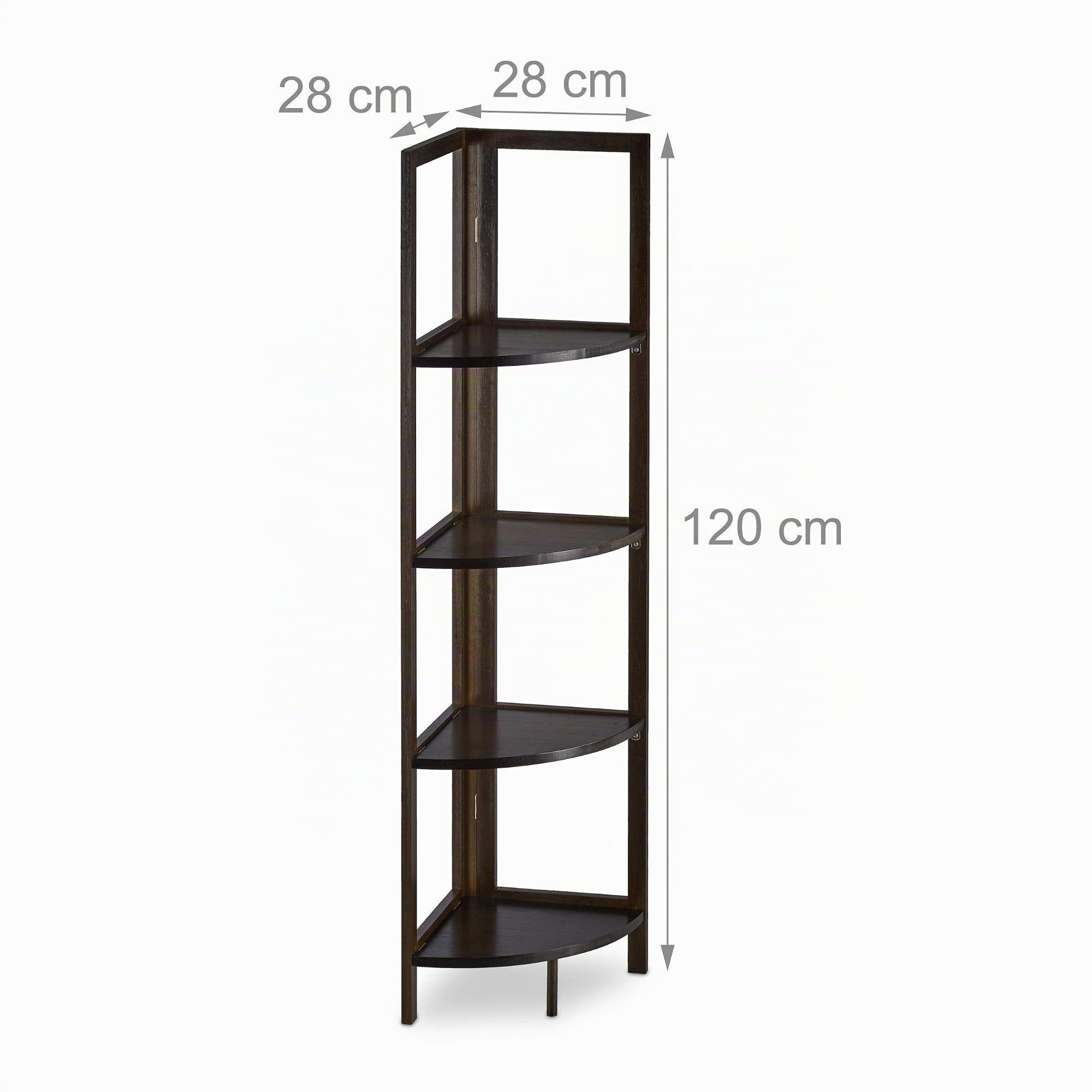 relaxdays-bambus-eckregal-4-ablagen-dunkelbraun-120-x-28-x-28-cm image 3