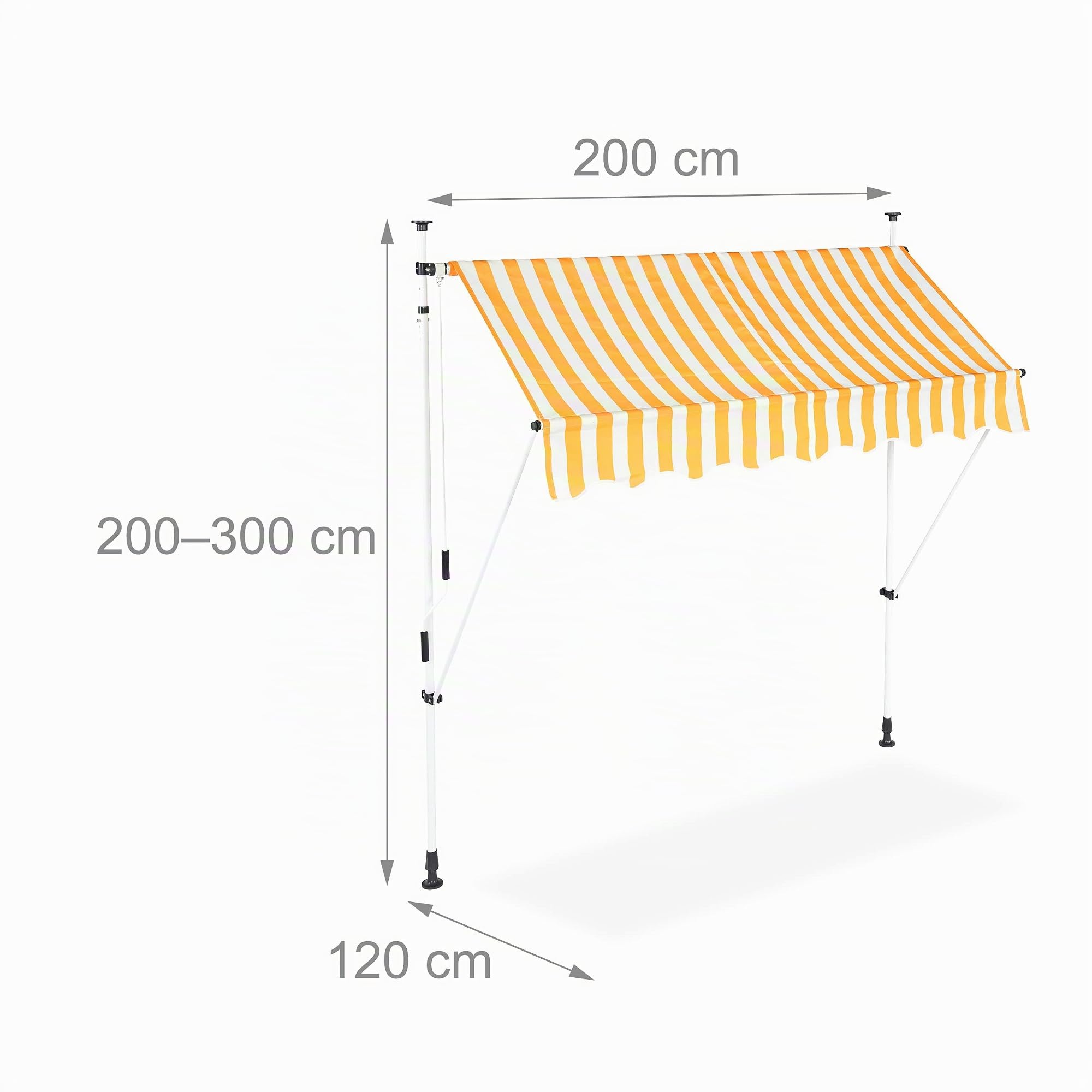relaxdays-klemmmarkise-balkon-sonnenschutz-200-cm-breit-gelb-gestreift image 4