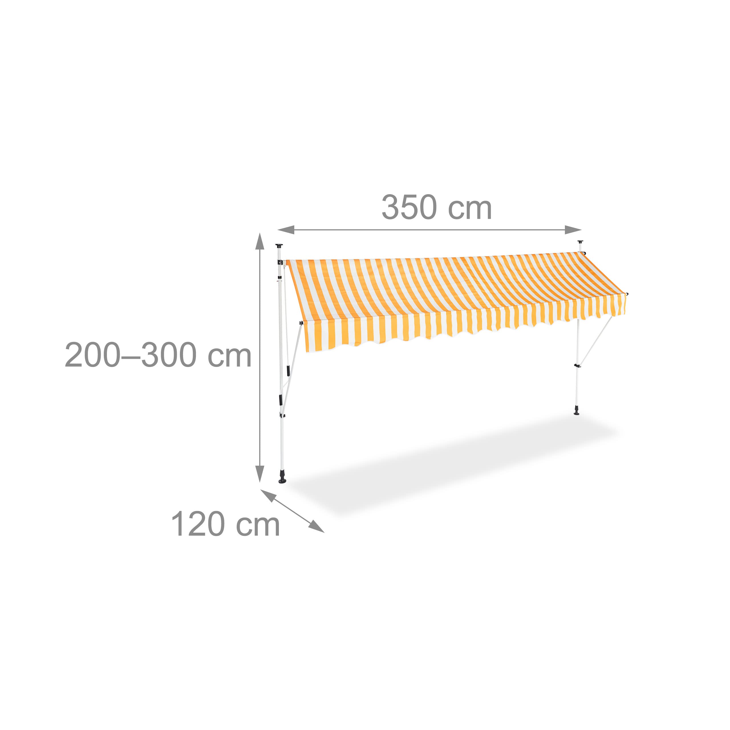 relaxdays-klemmmarkise-350-cm-gelb-gestreift-sonnenschutz-ohne-bohren image 4