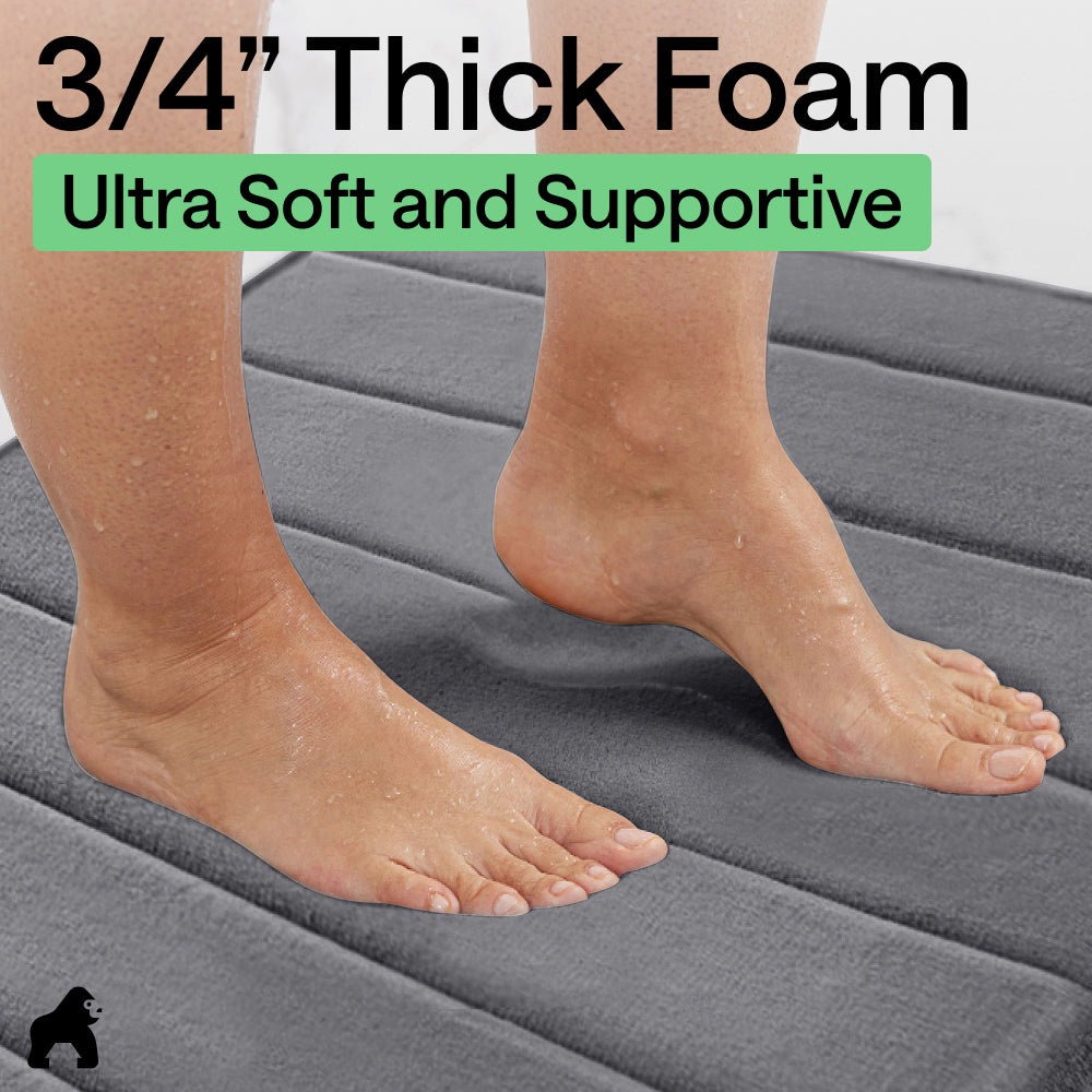 gorilla-grip-striped-bath-rug-memory-badematte-memory-foam-samt image 2