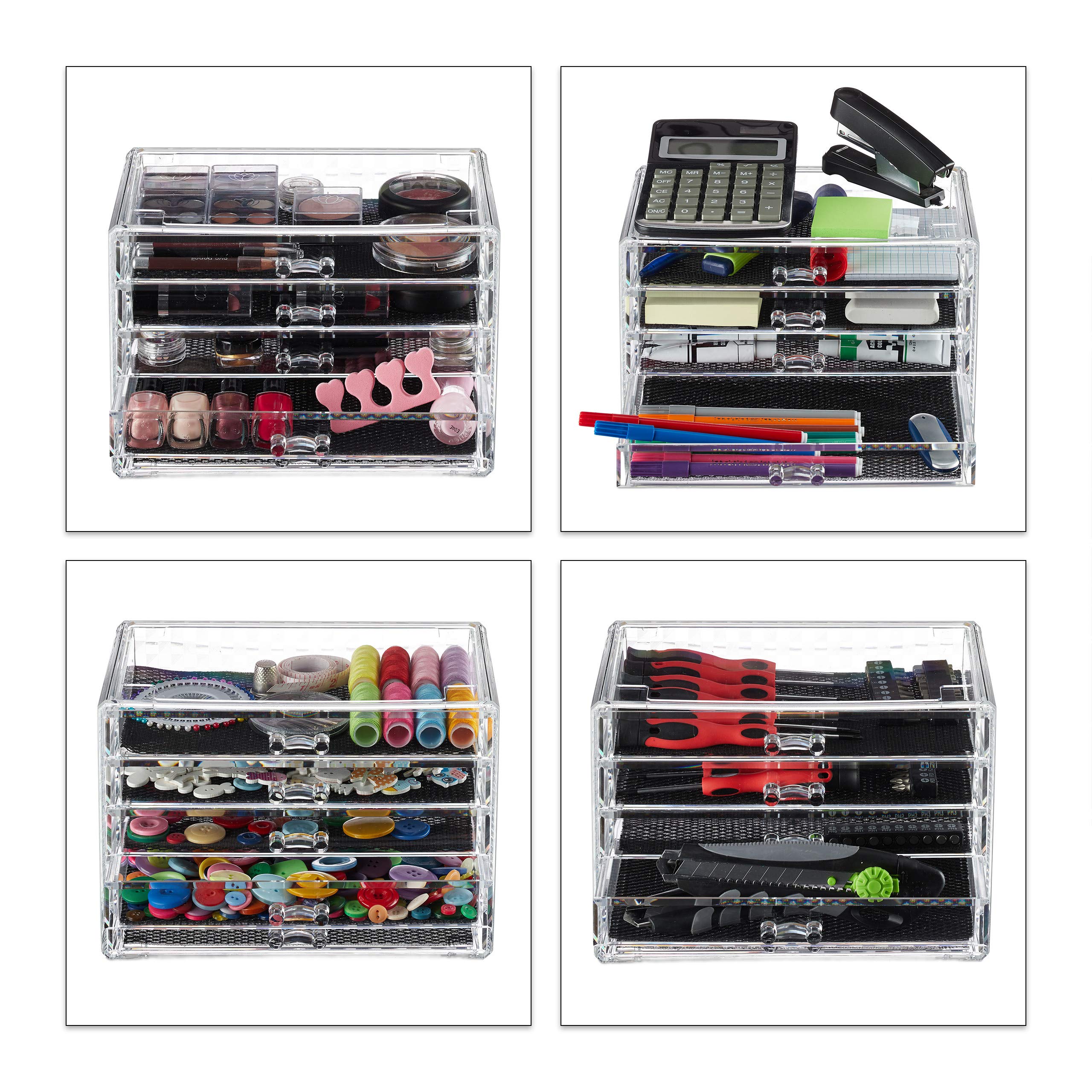 relaxdays-kosmetik-organizer-5-schubladen-acryl-schwarz image 3