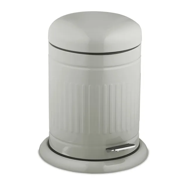 relaxdays-kosmetikeimer-5-liter-treteimer-hellgrau-retro-metall image 1