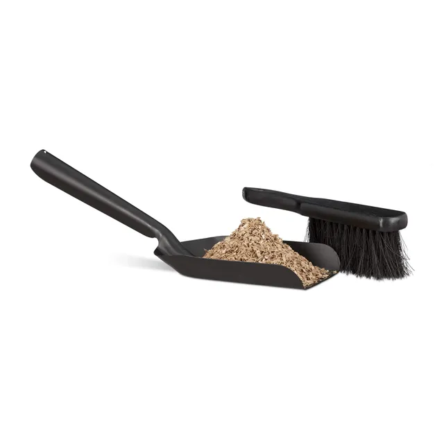 relaxdays-kehrgarnitur-klein-41-cm-schwarz-handfeger-mit-kaminschaufel image 1
