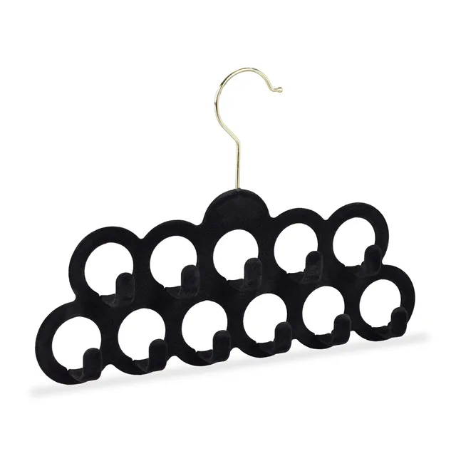 relaxdays-schalhalter-360-drehbar-11-l-cher-samt-schwarz image 1
