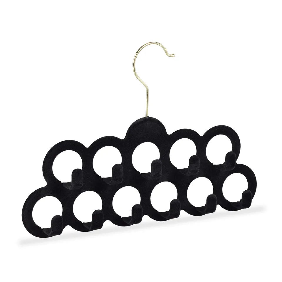 relaxdays-schalhalter-360-drehbar-11-l-cher-samt-schwarz image 1