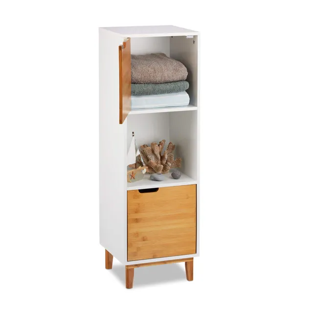 relaxdays-standregal-wei-mdf-bambus-mit-t-ren-101-x-32-x-30-cm-3-ablagen image 1