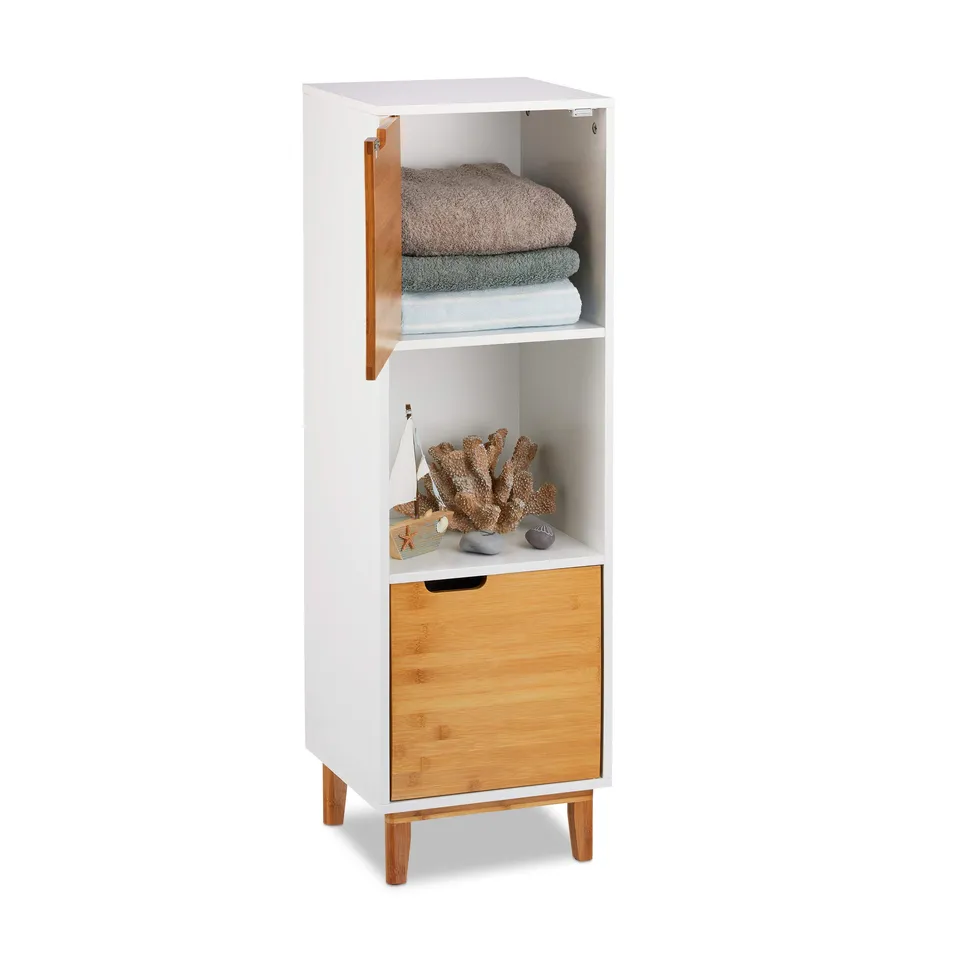 relaxdays-standregal-wei-mdf-bambus-mit-t-ren-101-x-32-x-30-cm-3-ablagen image 1