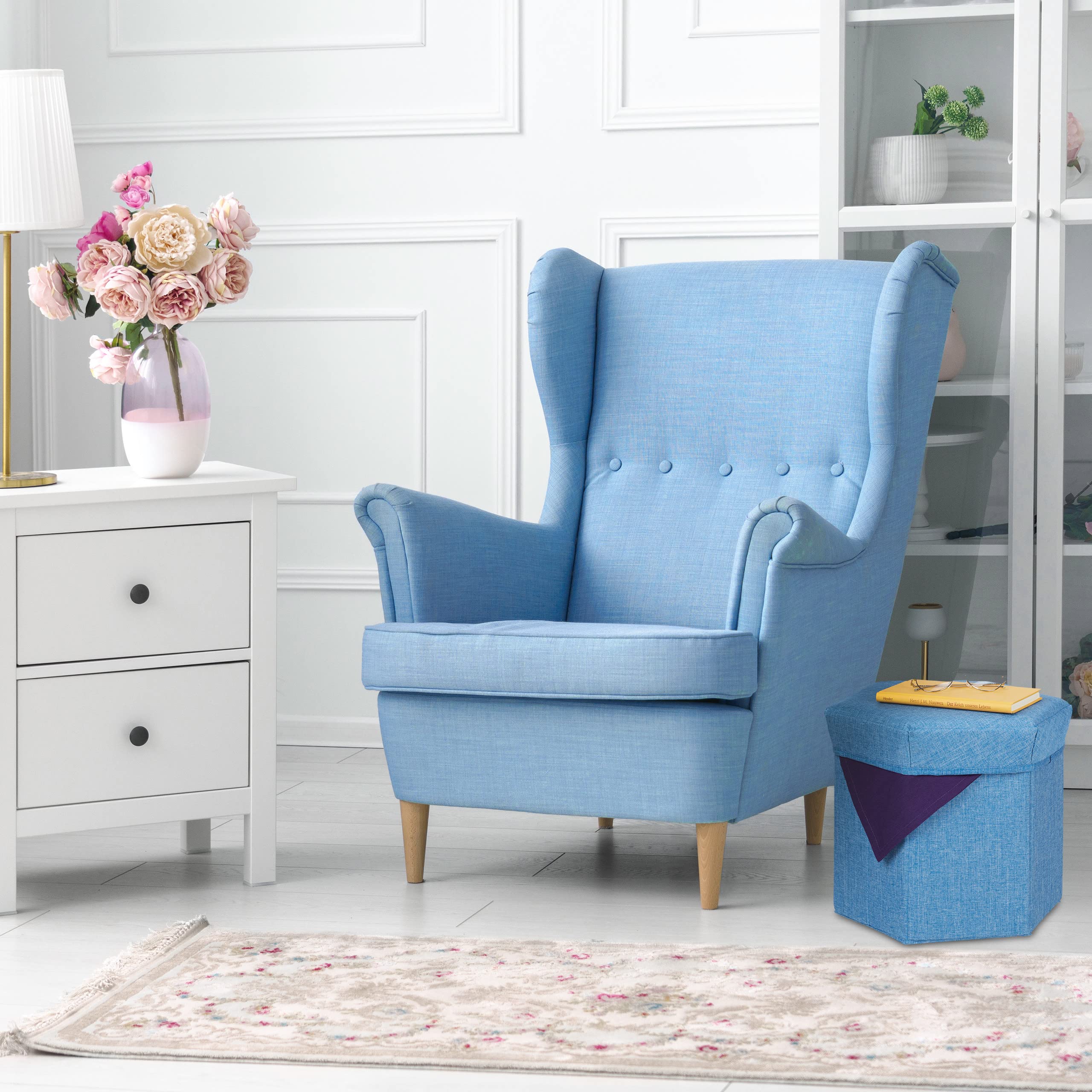 relaxdays-sitzhocker-mit-stauraum-stoff-blau-31x36x32cm image 2