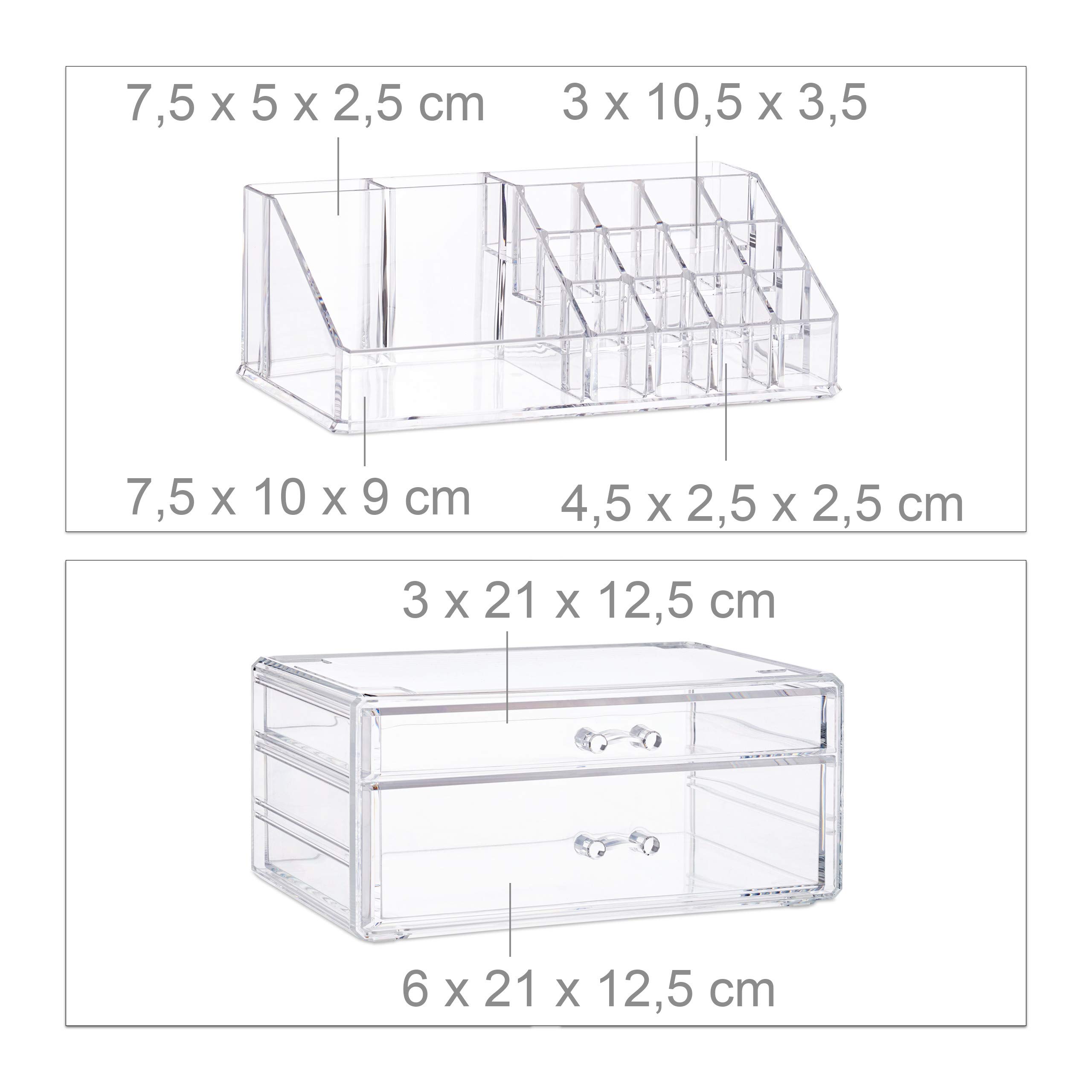 relaxdays-make-up-organizer-transparent-mit-2-schubladen-kosmetikorganizer image 5