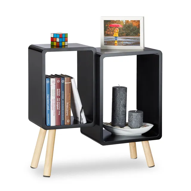 relaxdays-w-rfelregal-2-f-cher-retro-beistelltisch-55-5x55x24-cm-schwarz image 1